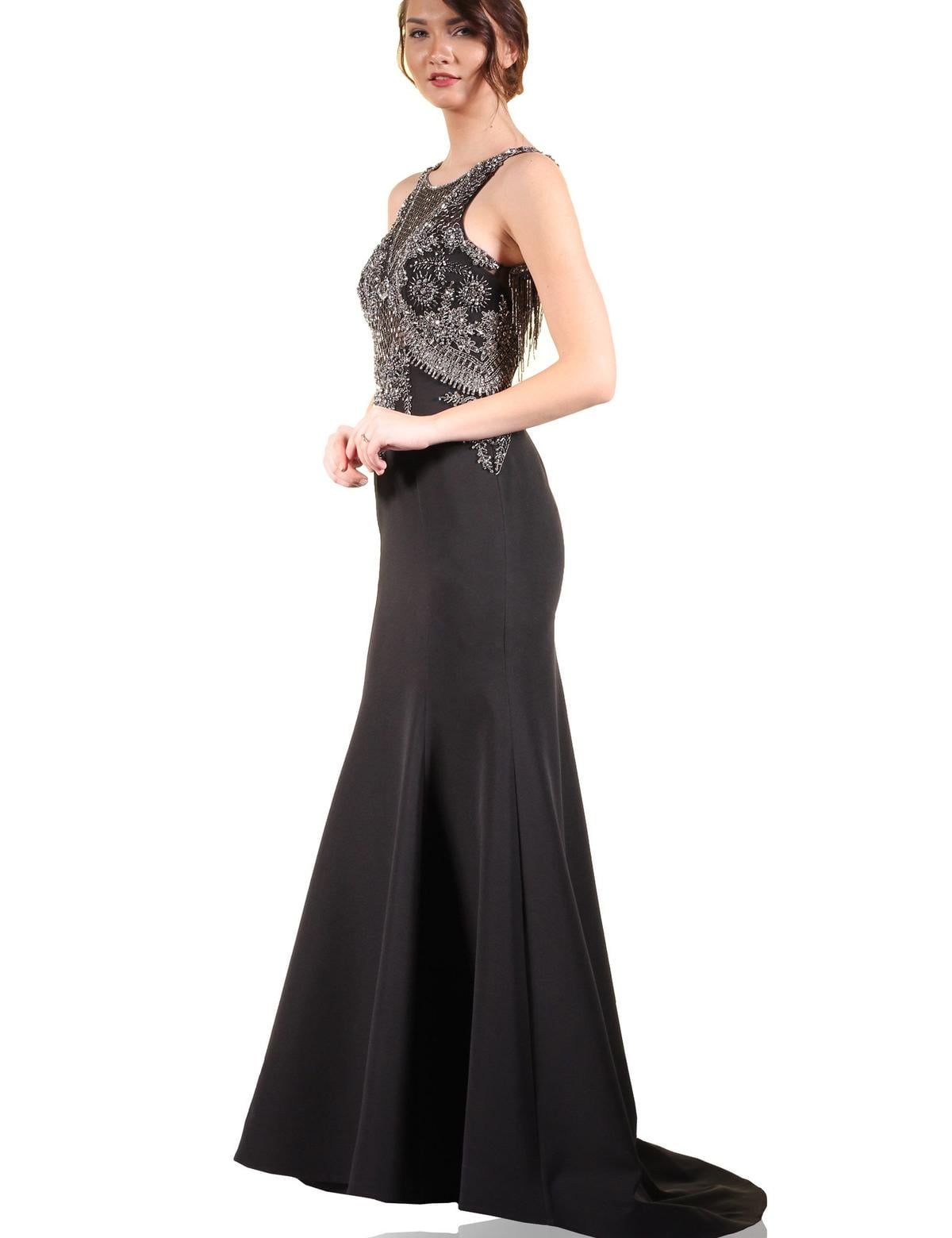 SIYAH Balık Abiye Elbise - 50212881004