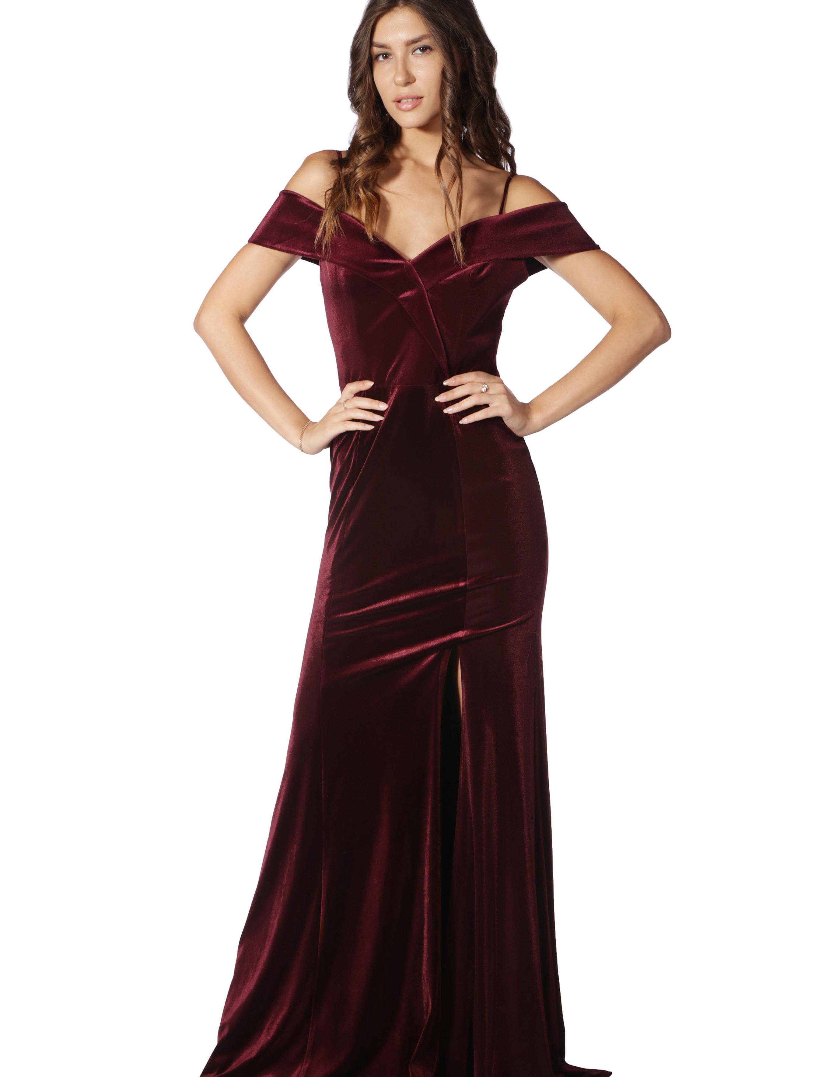 KIRMIZI Uzun Abiye Elbise