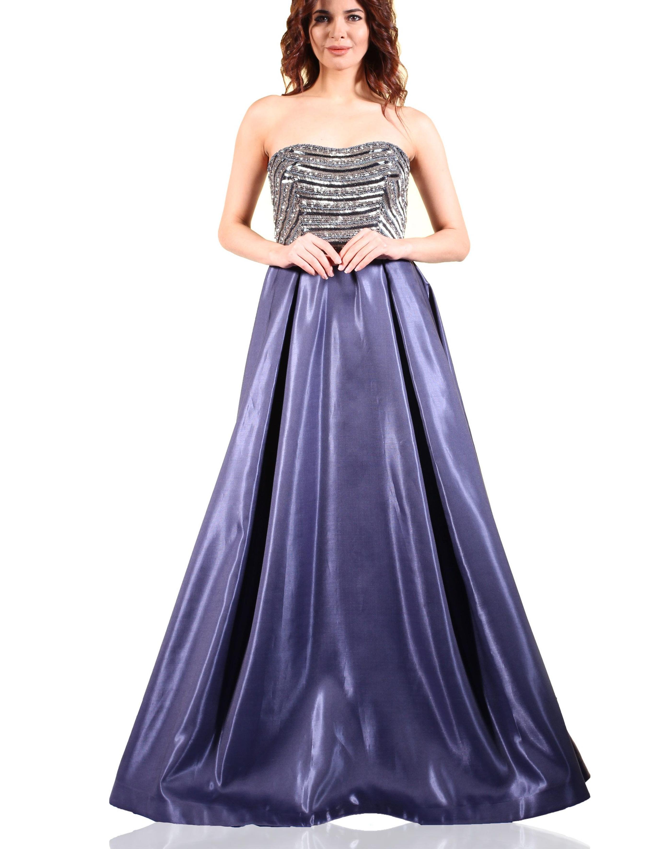 LACIVERT Prenses Abiye Elbise