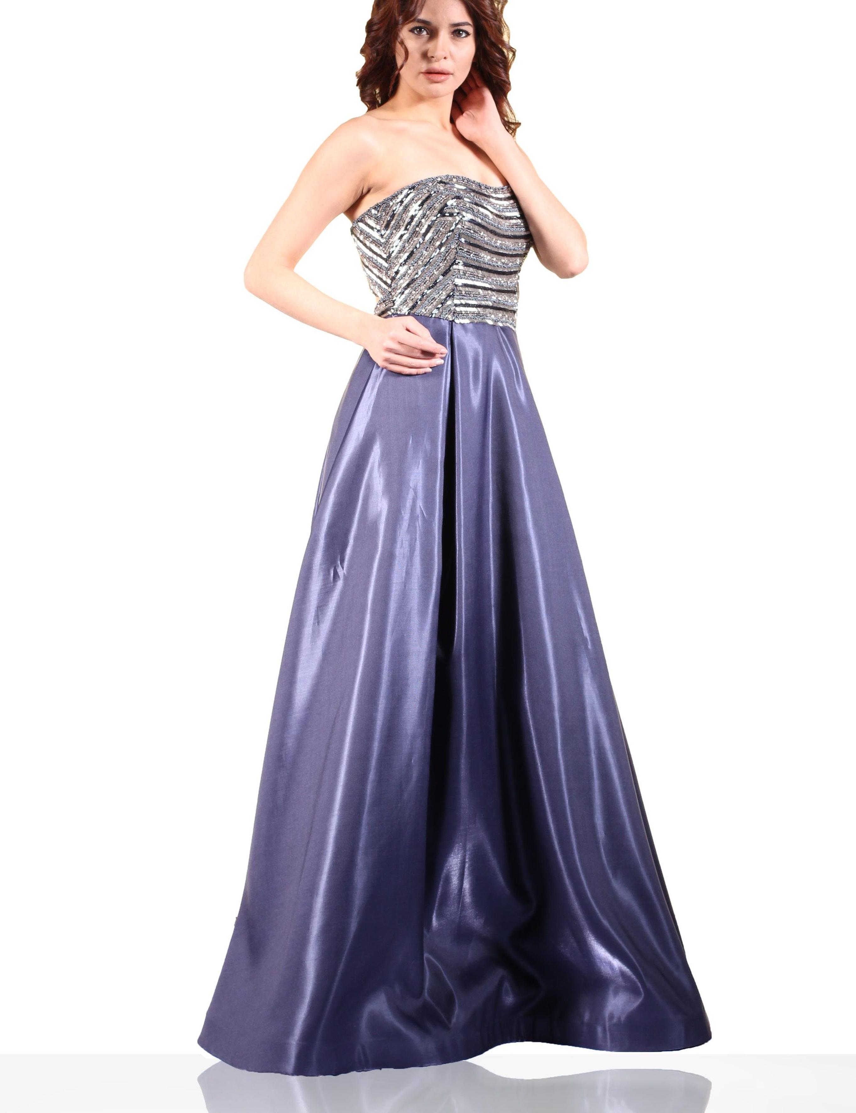 LACIVERT Prenses Abiye Elbise