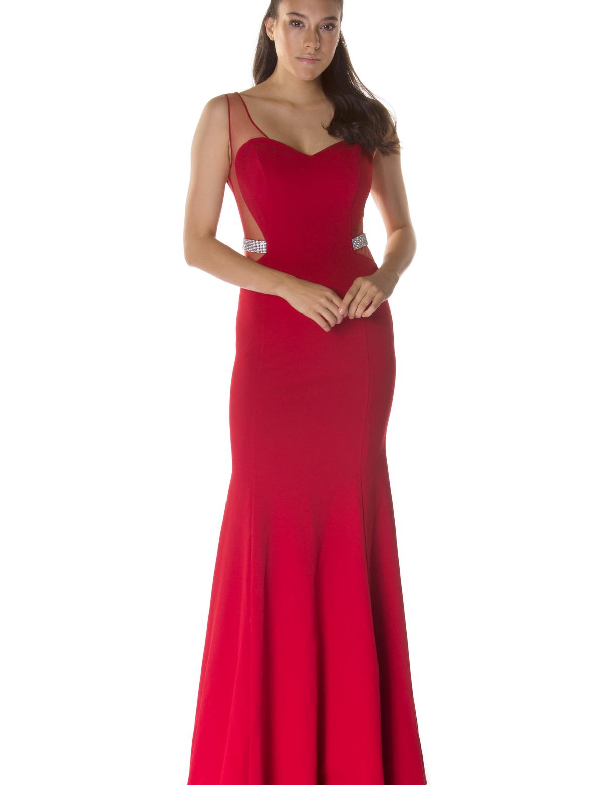 KIRMIZI Uzun Abiye Elbise