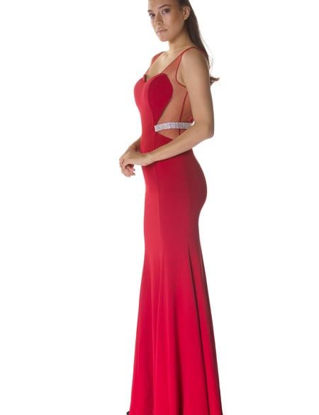 KIRMIZI Uzun Abiye Elbise - 50218103001