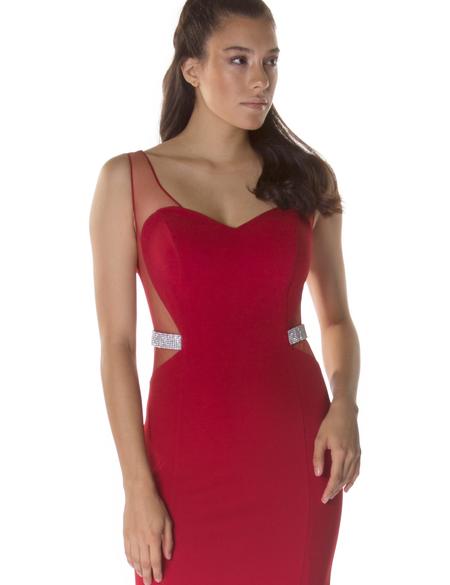 KIRMIZI Uzun Abiye Elbise - 50218103001