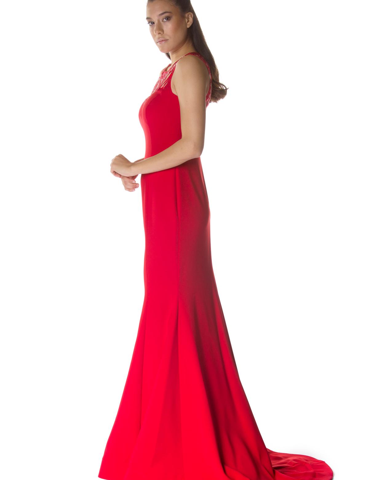 KIRMIZI Balık Abiye Elbise - 50218105001