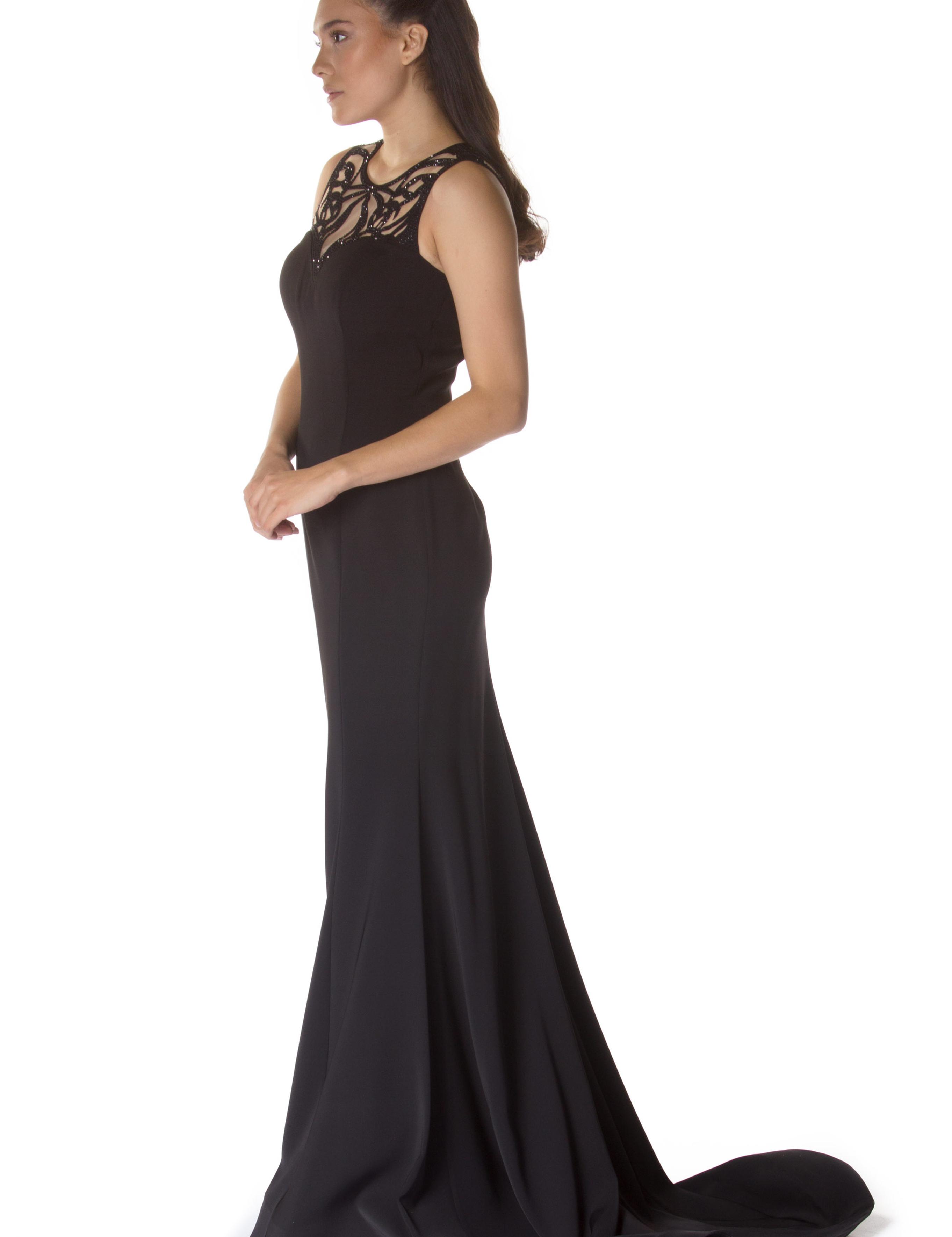 SIYAH Balık Abiye Elbise