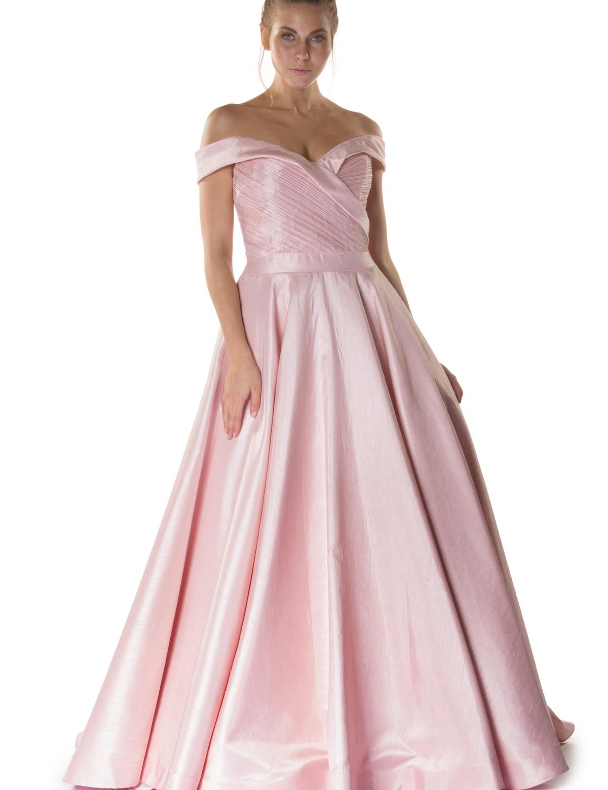 PEMBE Uzun Abiye Elbise