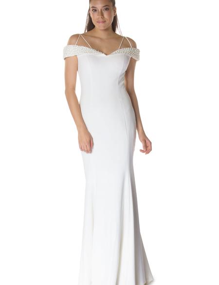 BEYAZ Balık Abiye Elbise - 50218157001