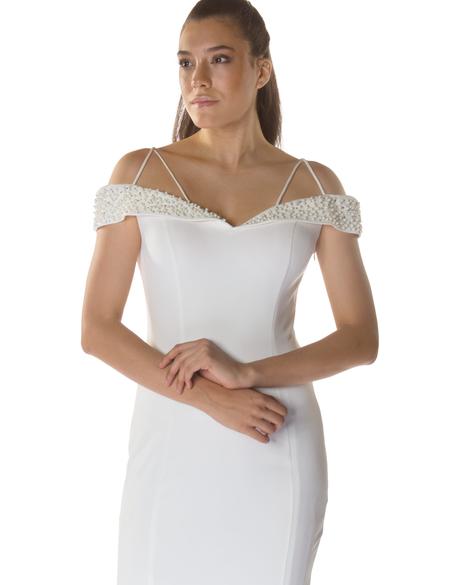 BEYAZ Balık Abiye Elbise - 50218157001