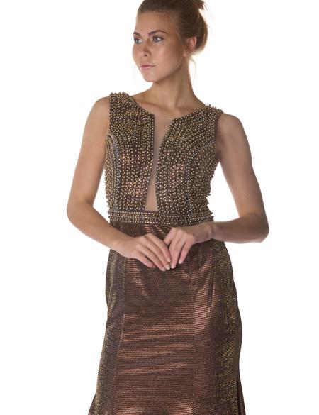 KAHVERENGI Balık Abiye Elbise - 50218158001