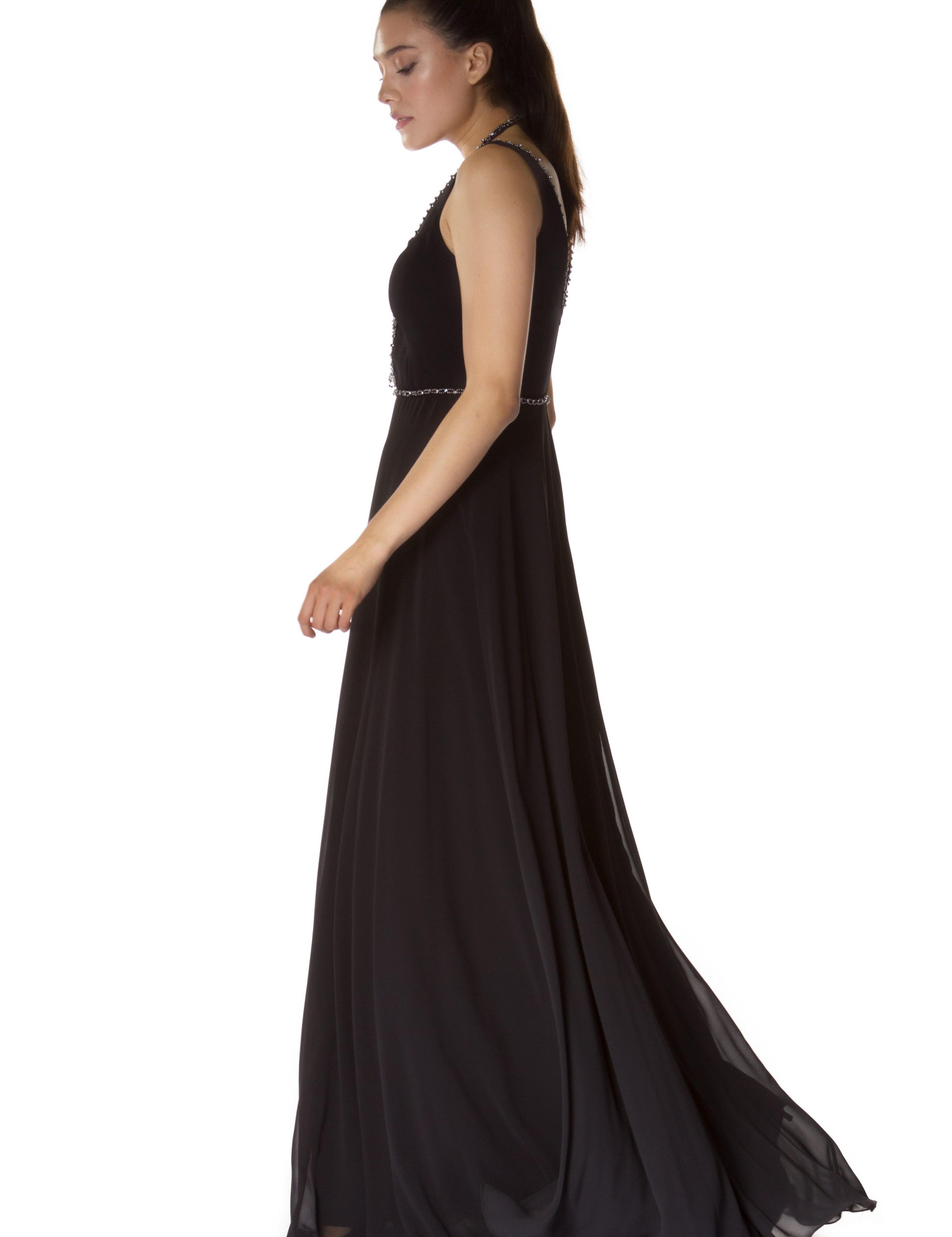 SIYAH Uzun Abiye Elbise