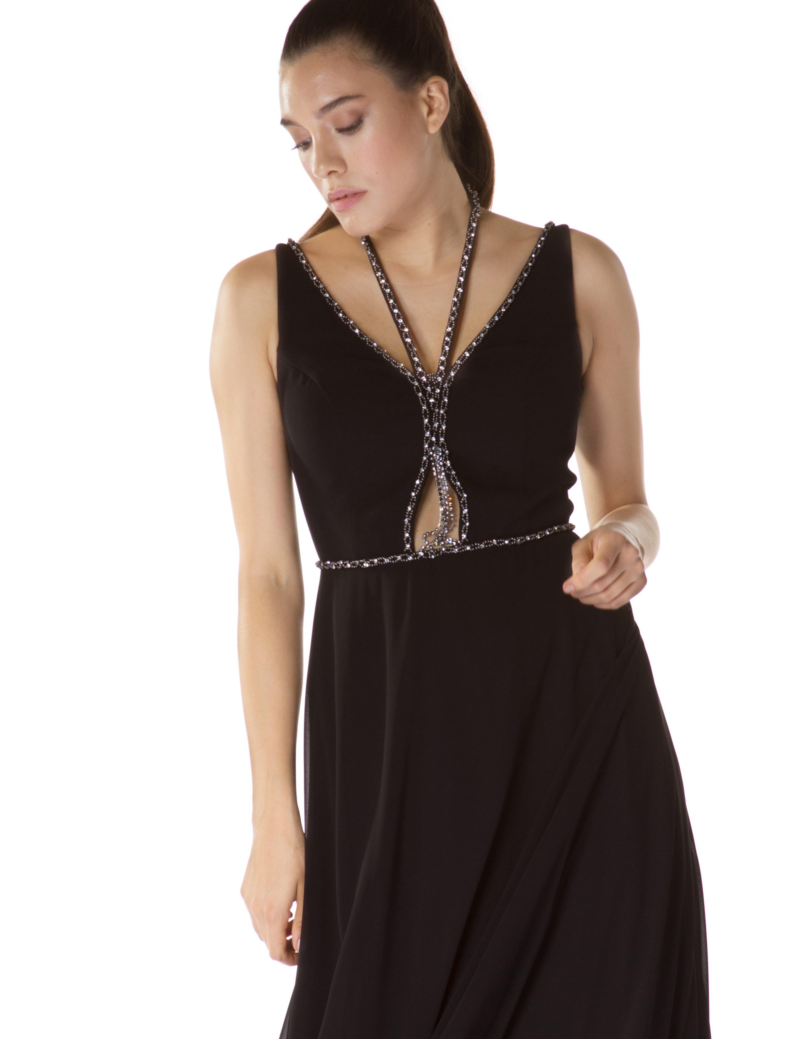 SIYAH Uzun Abiye Elbise