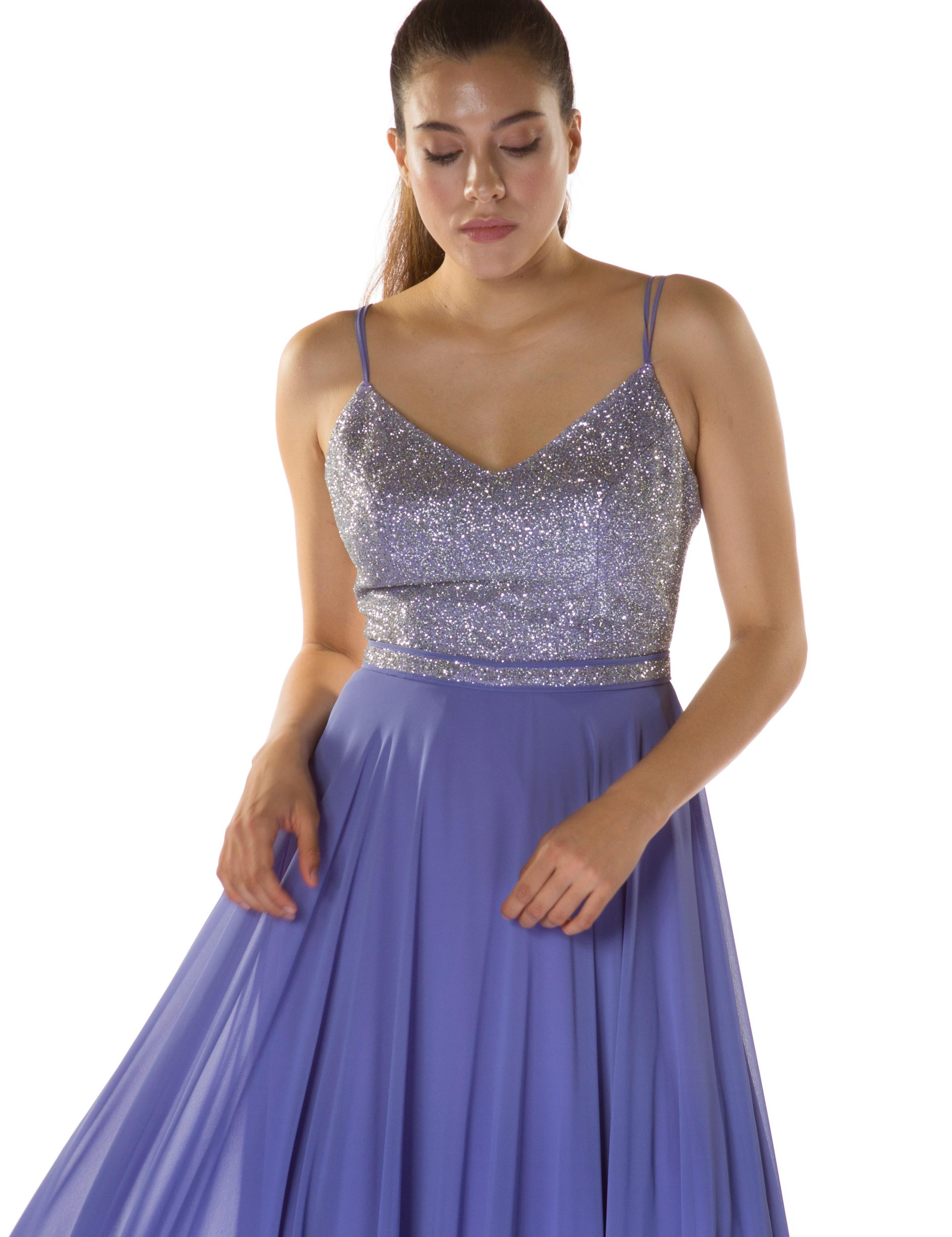 MOR Uzun Abiye Elbise