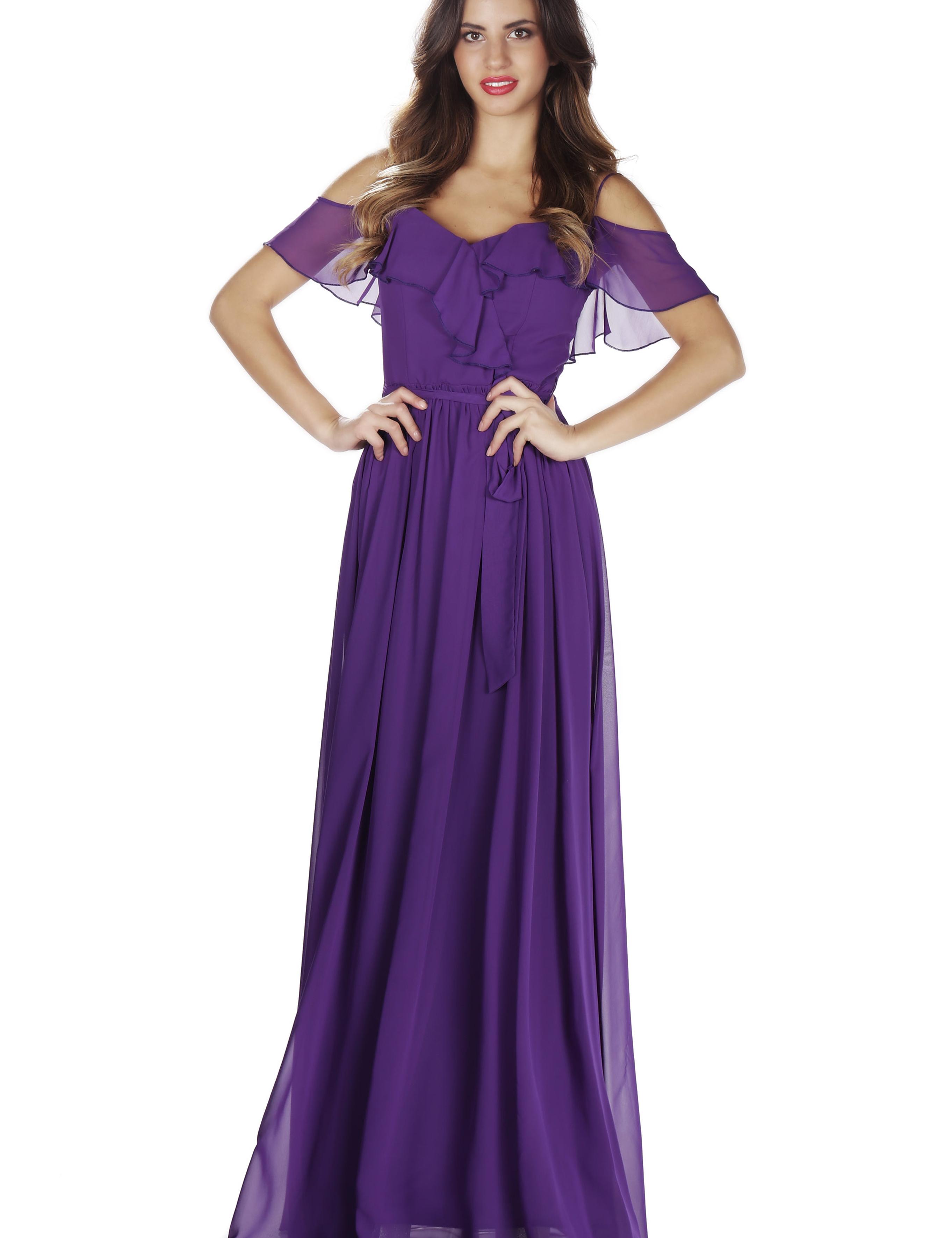 MOR Uzun Abiye Elbise