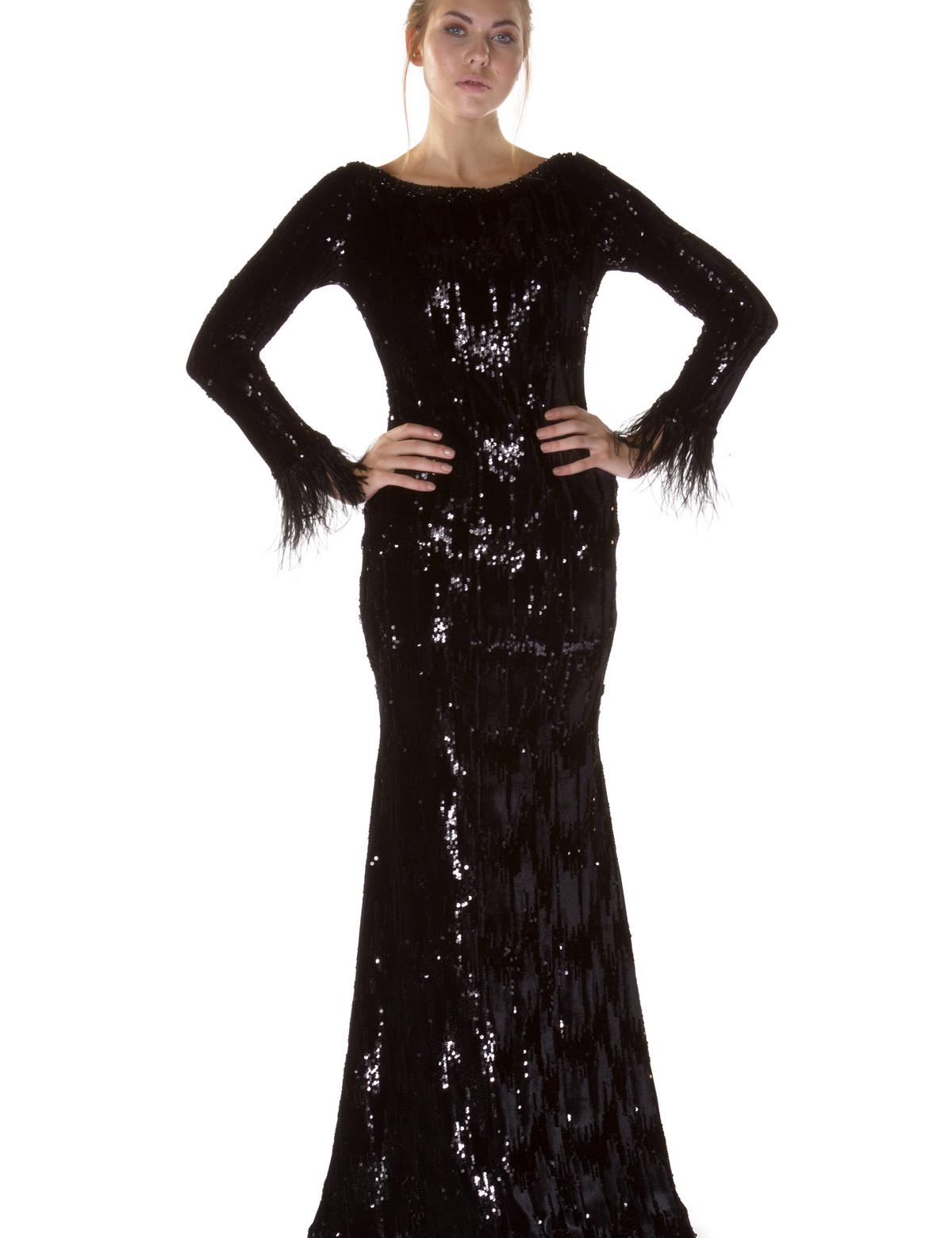 SIYAH Uzun Abiye Elbise