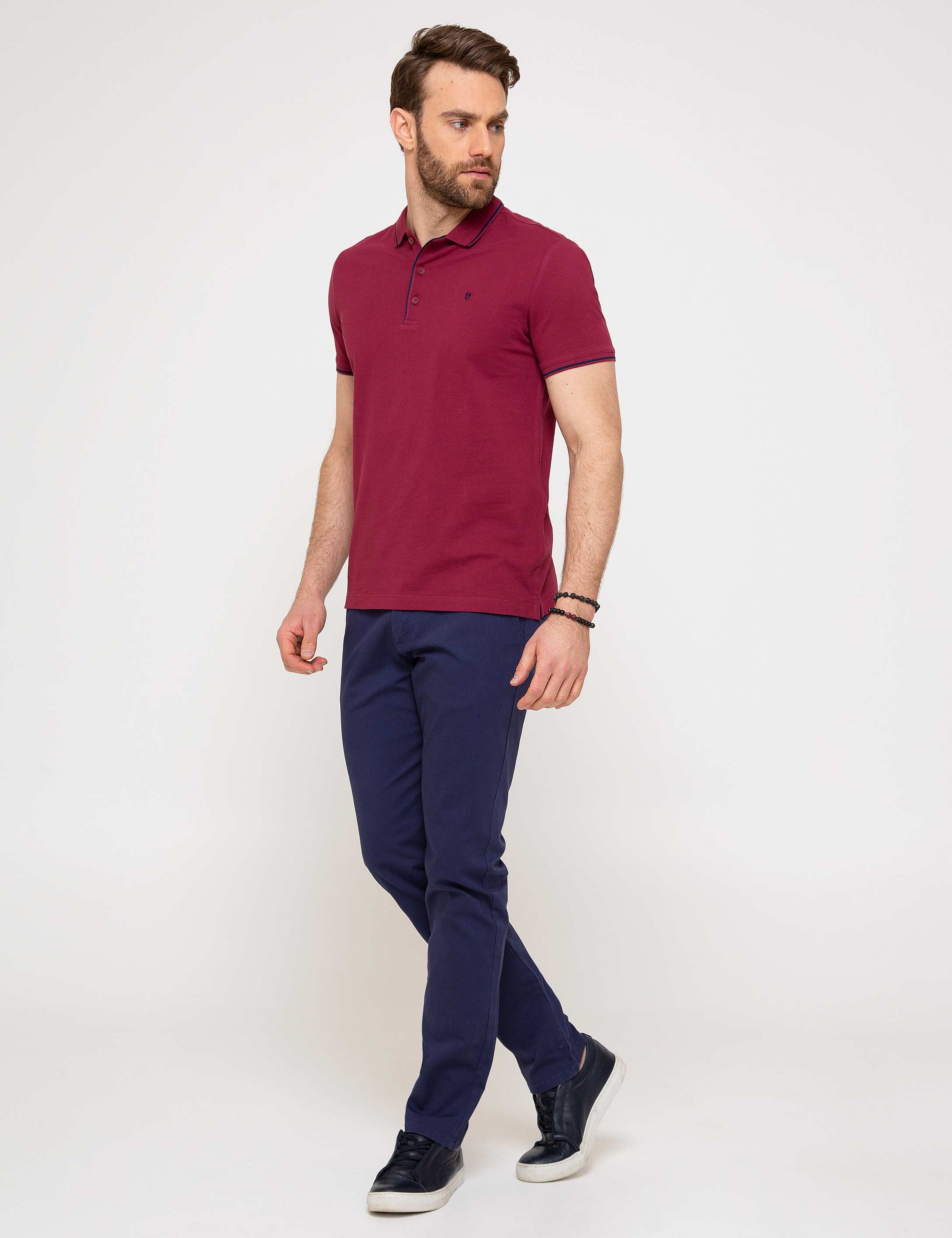 Lacivert Slim Fit Chino Pantolon - Image 2