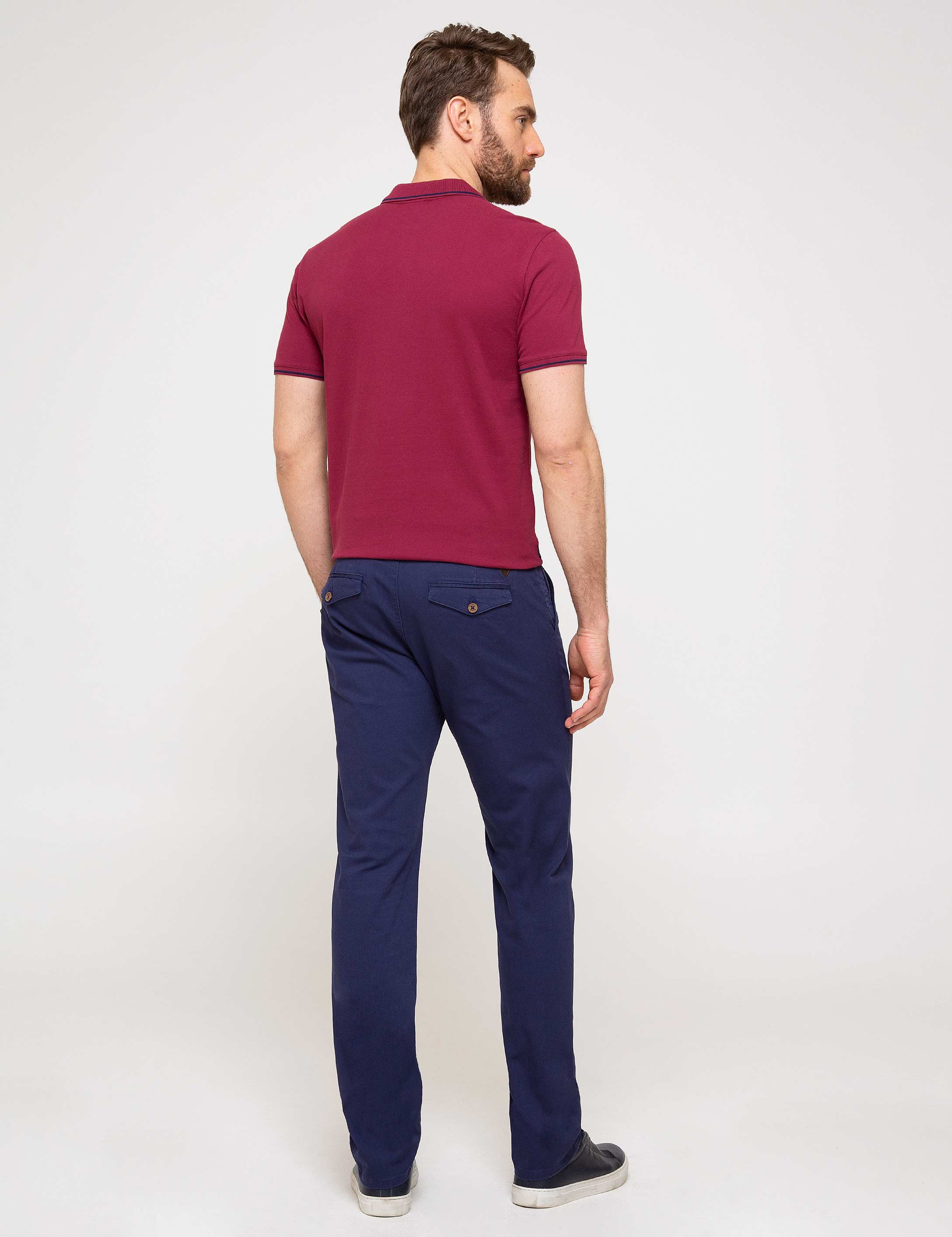 Lacivert Slim Fit Chino Pantolon - Image 3