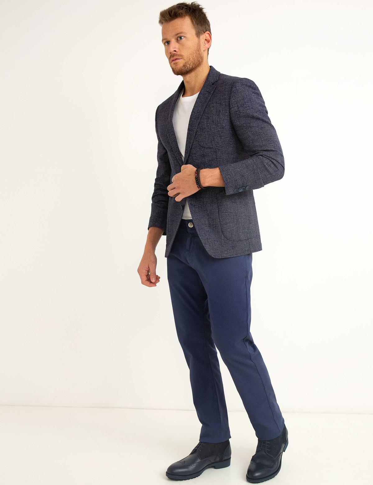 İndigo Slim Fit Kanvas Pantolon