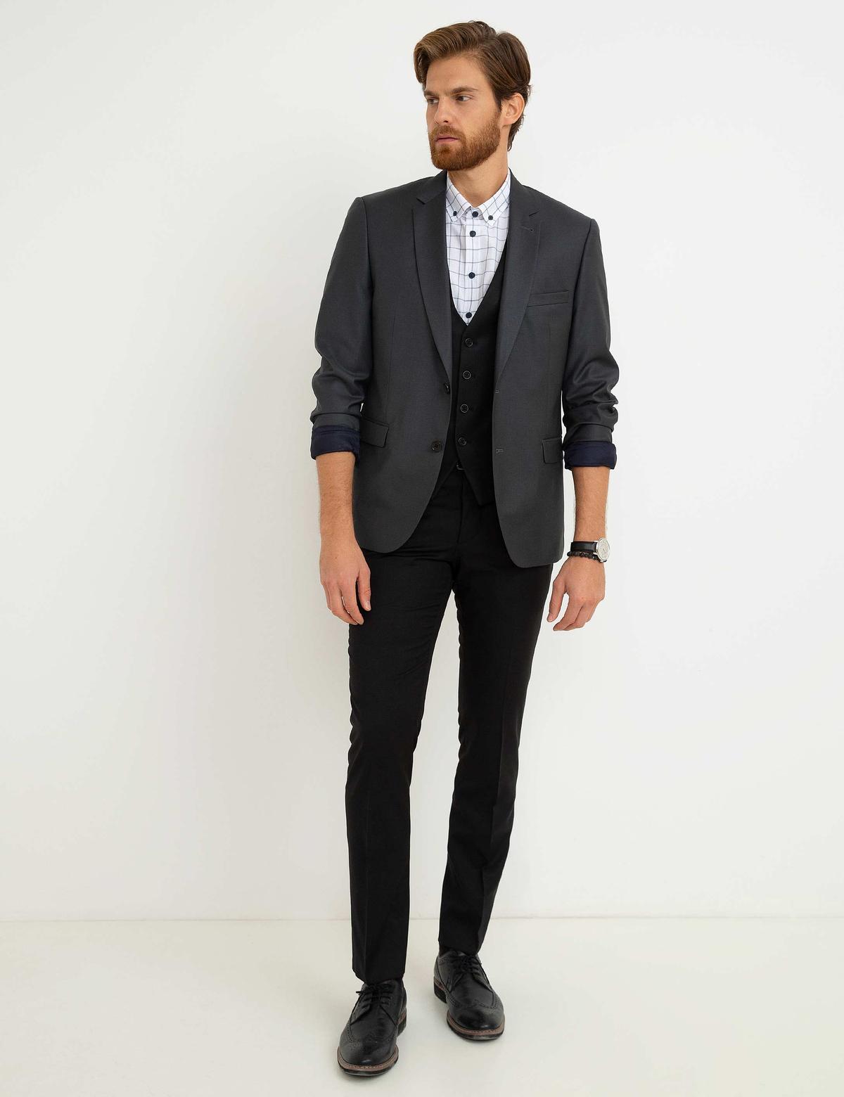 Füme Slim Fit Ceket