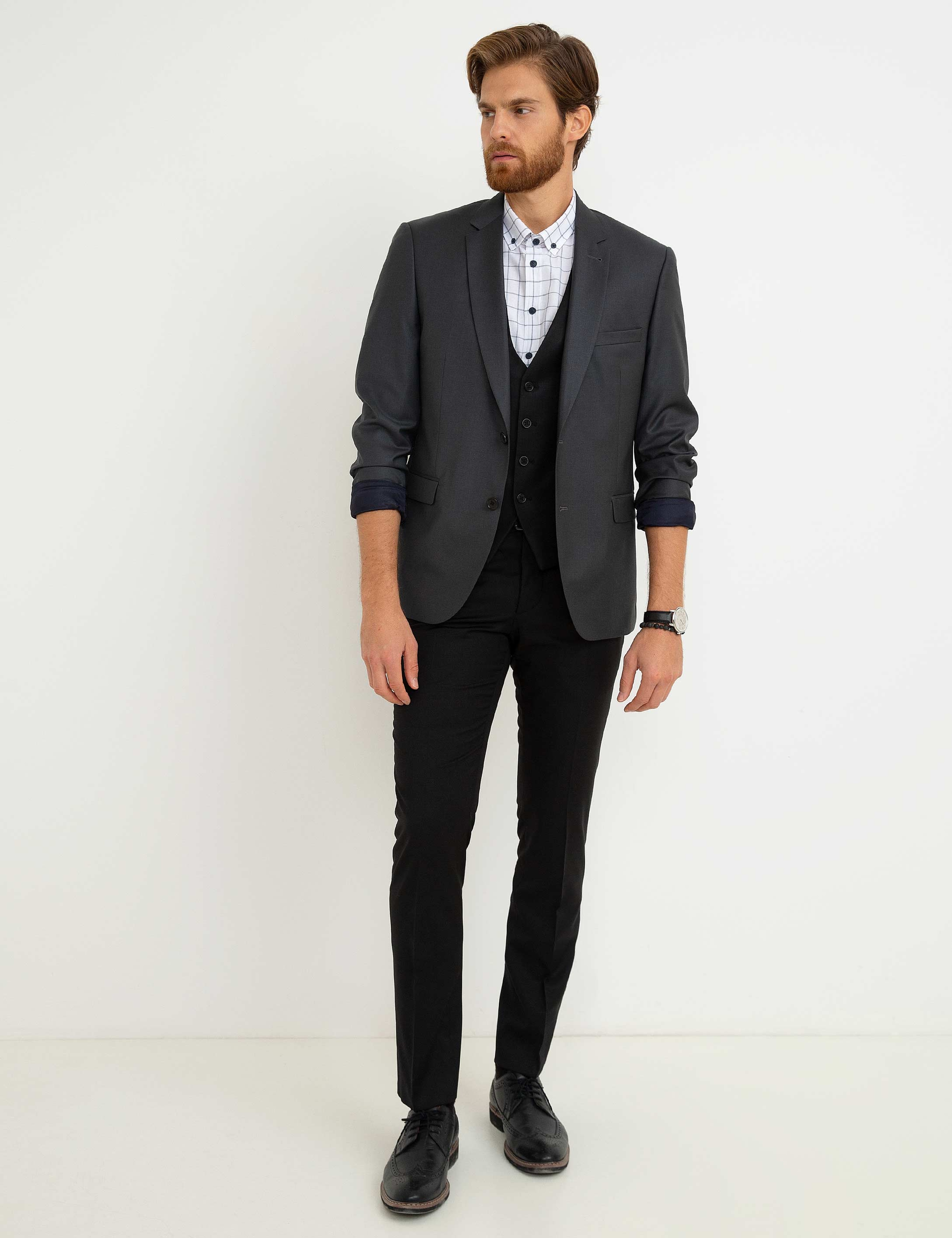 Füme Slim Fit Ceket