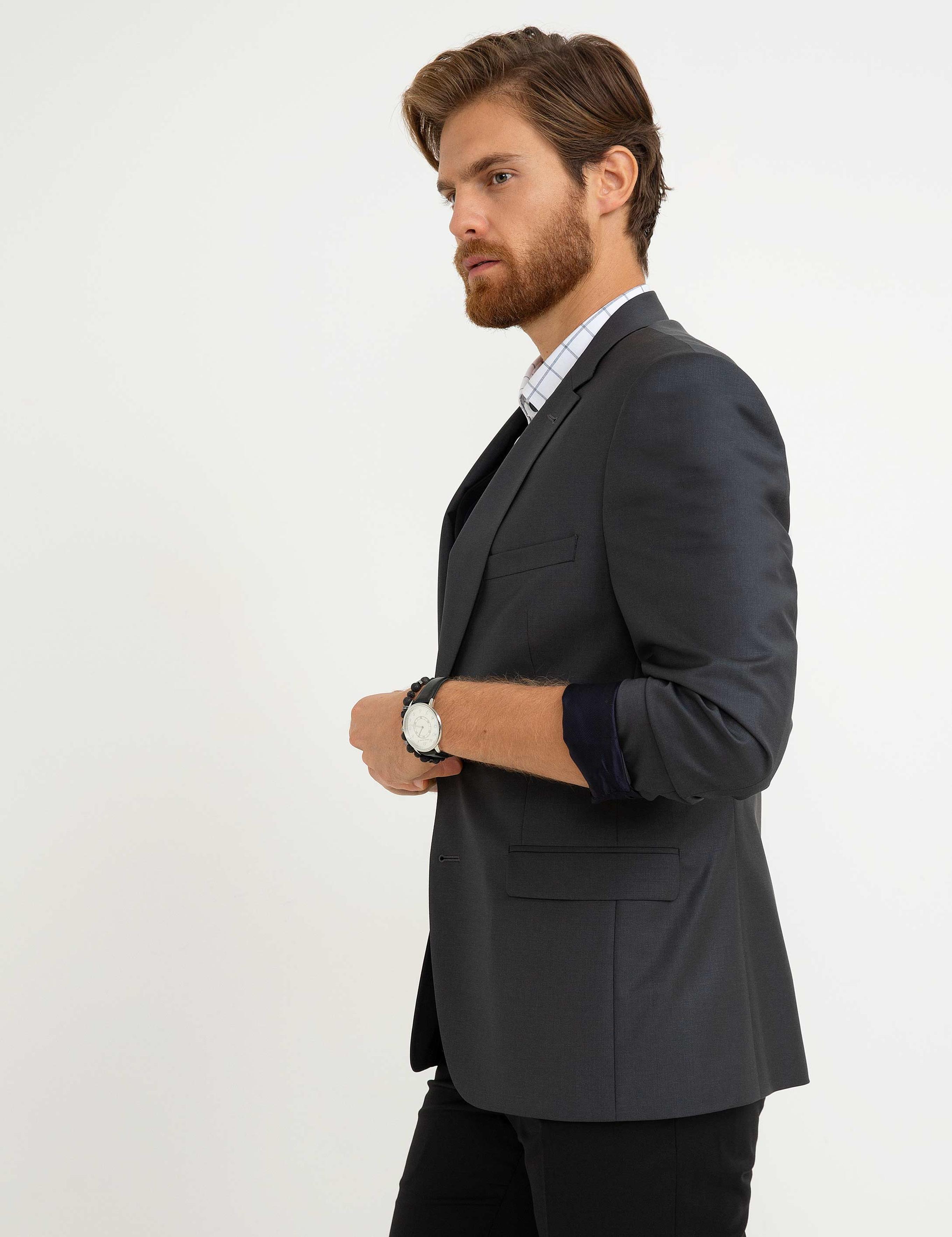 Füme Slim Fit Ceket