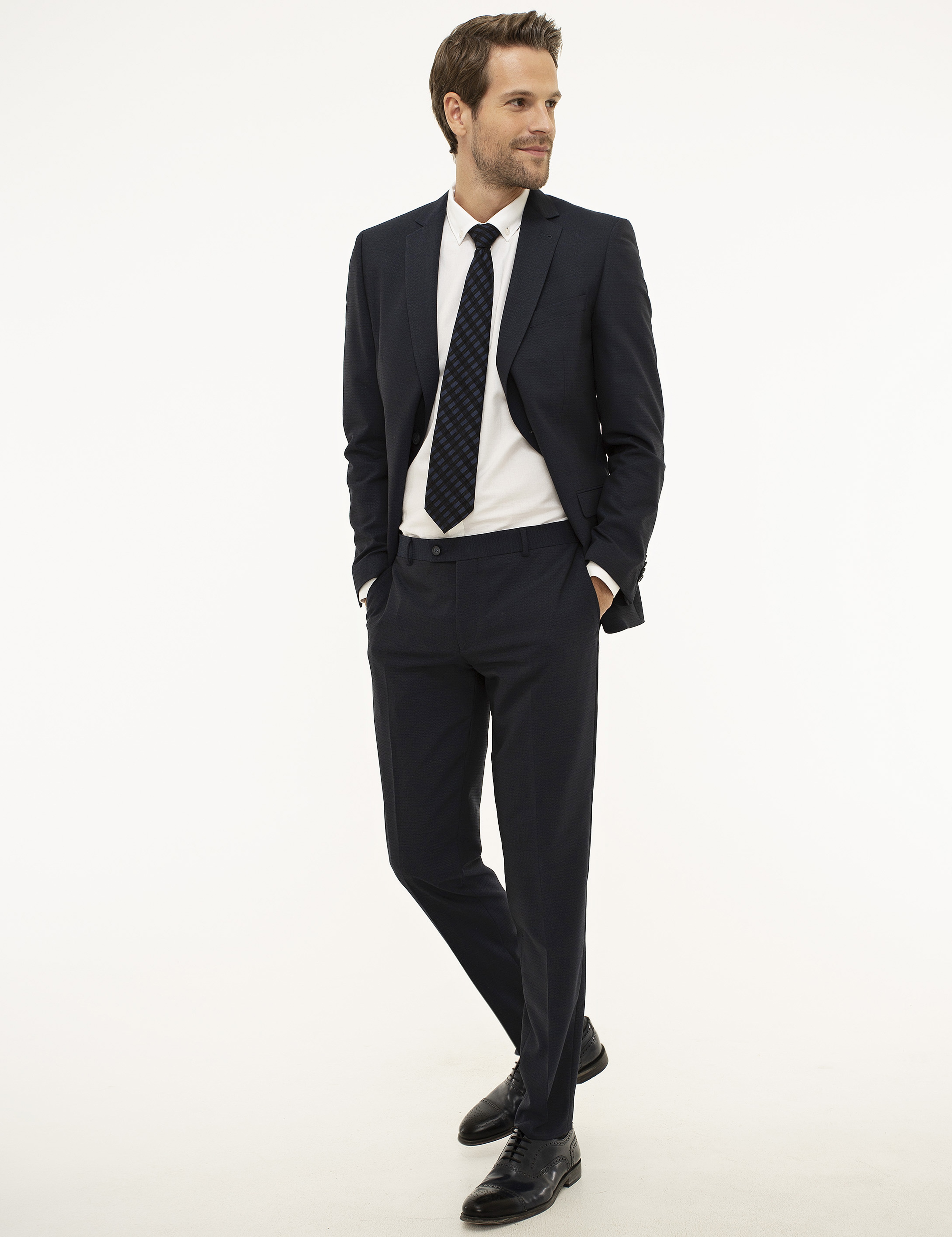 Lacivert Ekstra Slim Fit Takım Elbise - Image 3