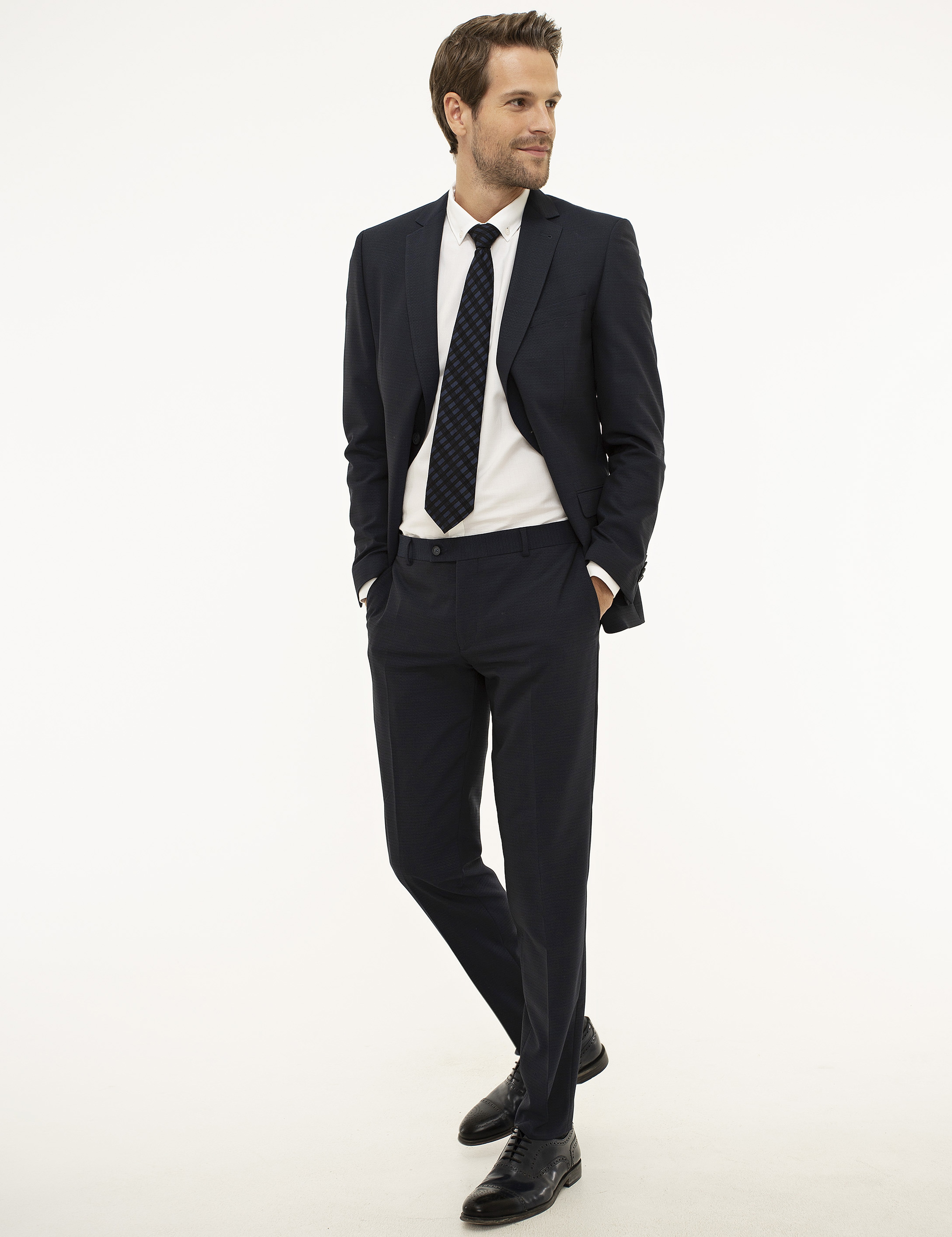 Lacivert Ekstra Slim Fit Takım Elbise