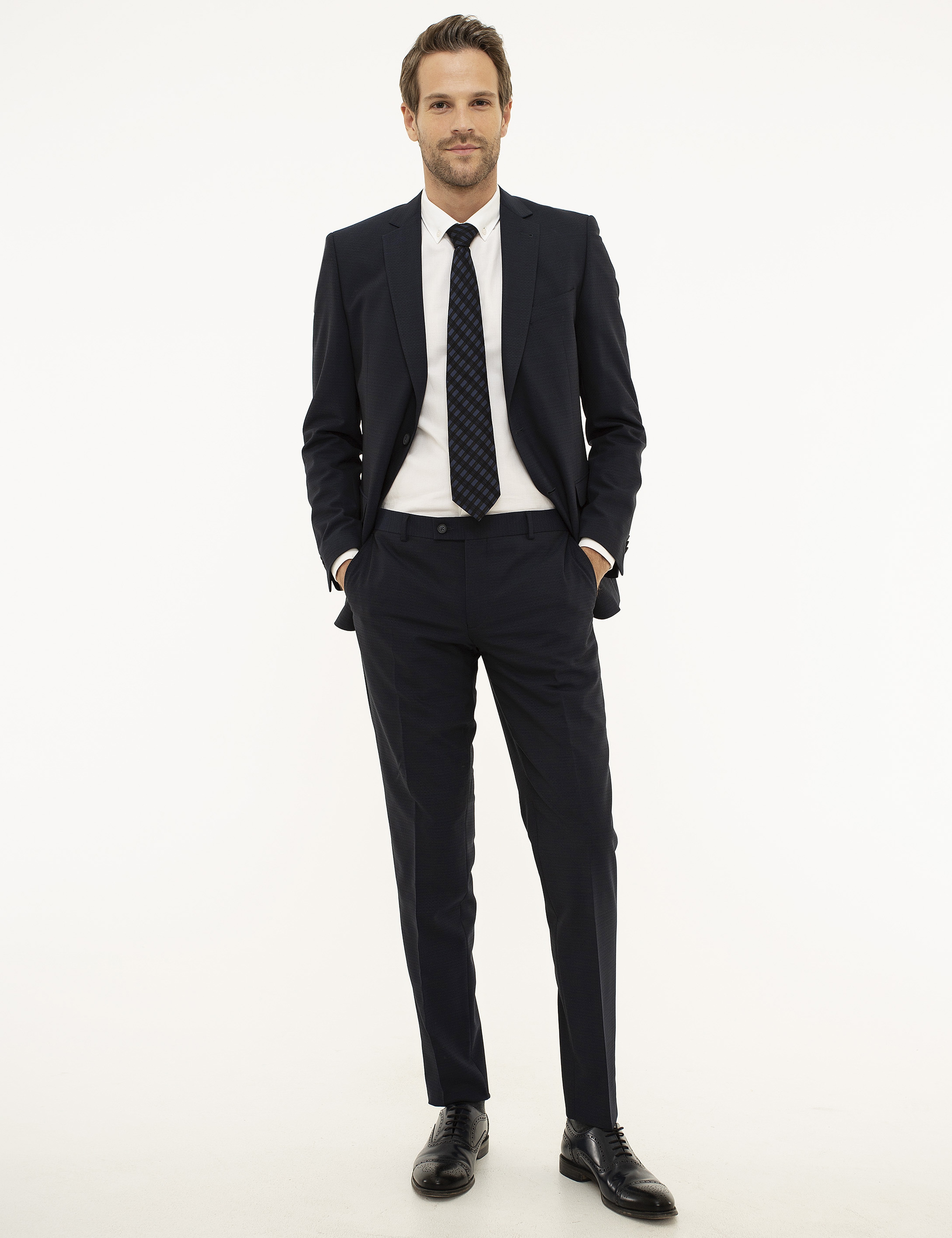 Lacivert Ekstra Slim Fit Takım Elbise