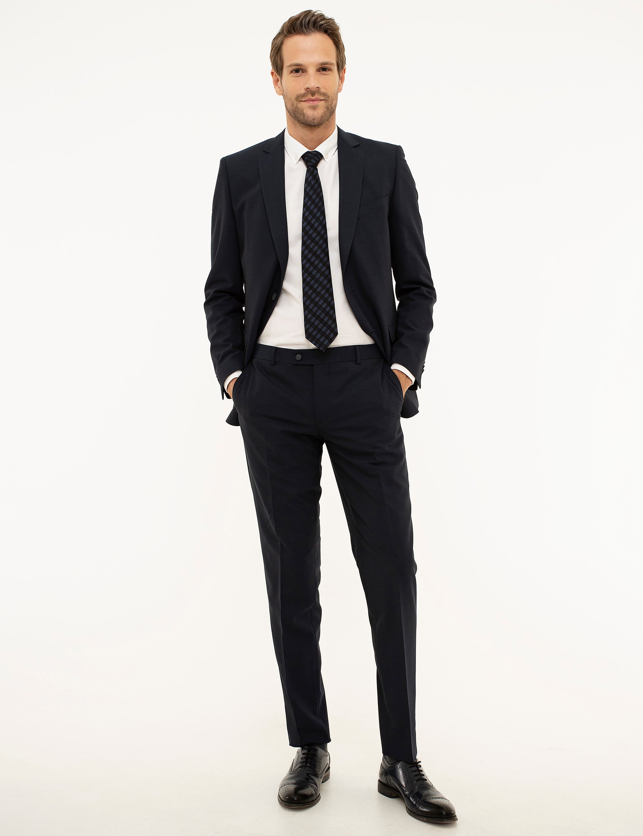 Lacivert Ekstra Slim Fit Takım Elbise