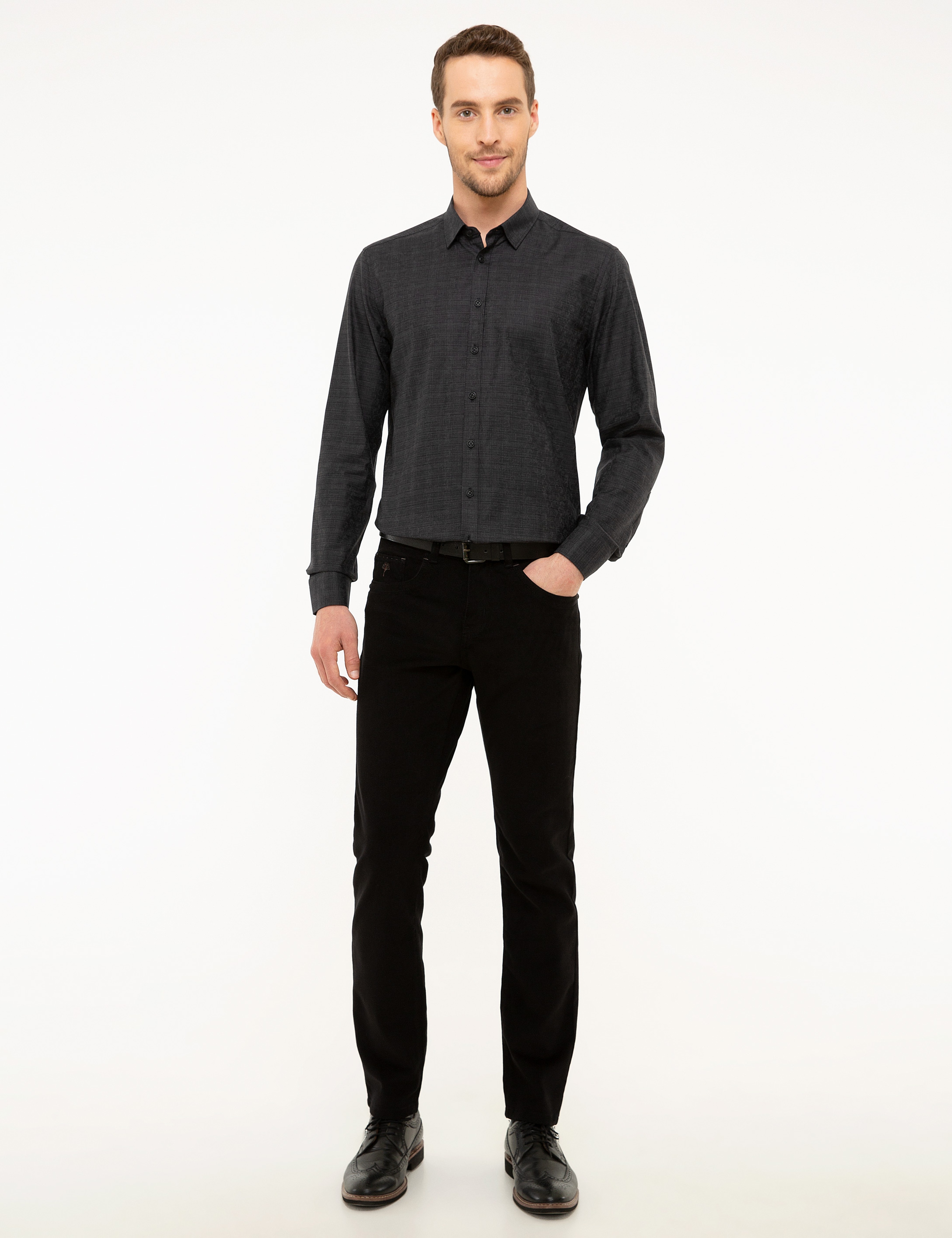 Siyah Slim Fit Gömlek - Image 4