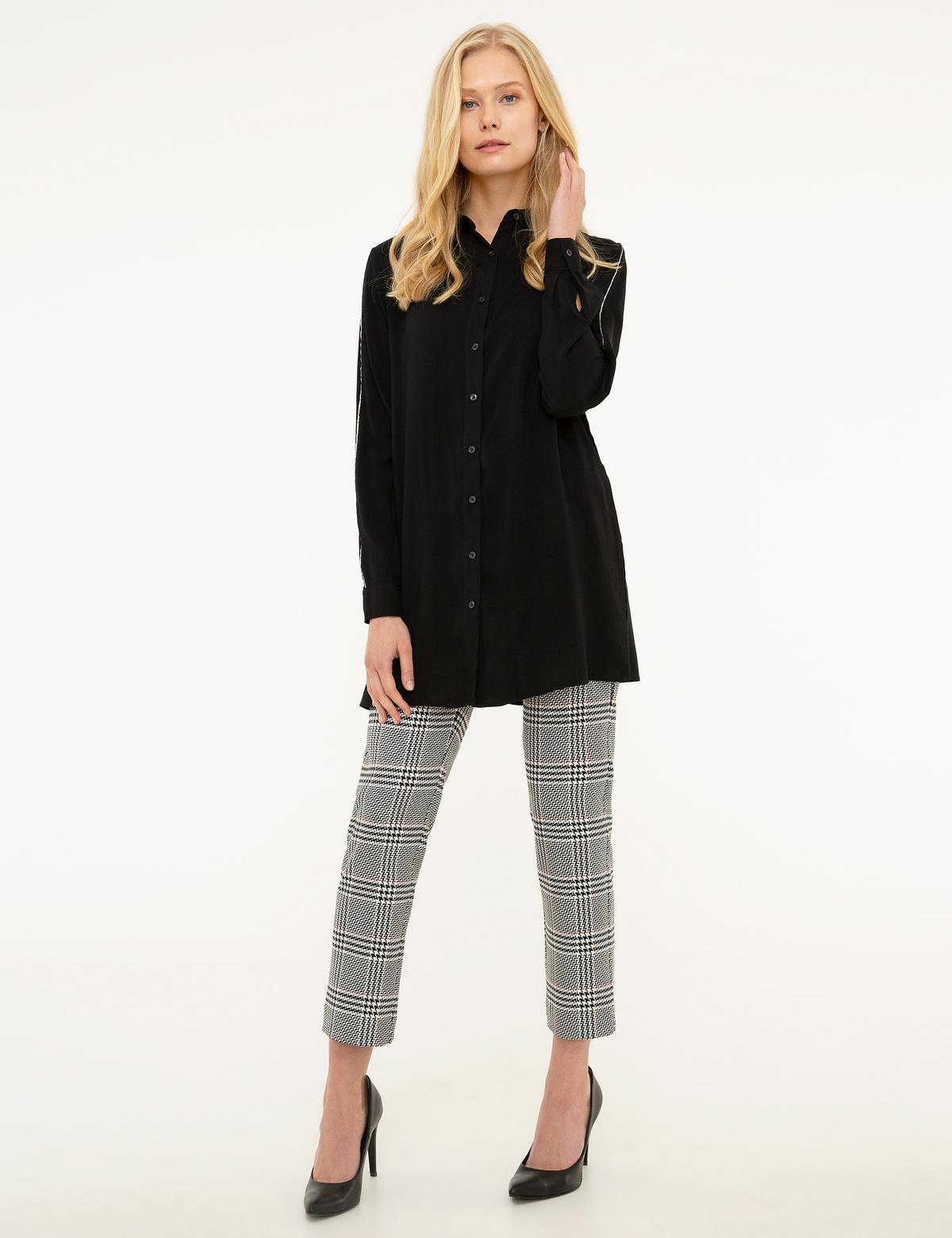 Siyah Comfort Fit Uzun Kollu Gömlek - 50207494027