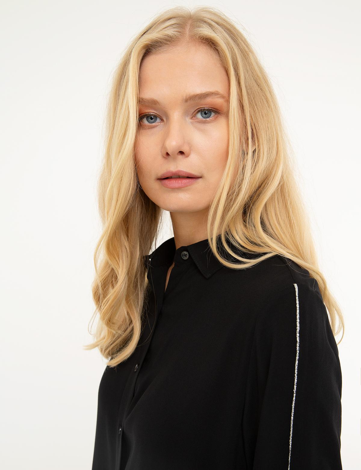 Siyah Comfort Fit Uzun Kollu Gömlek