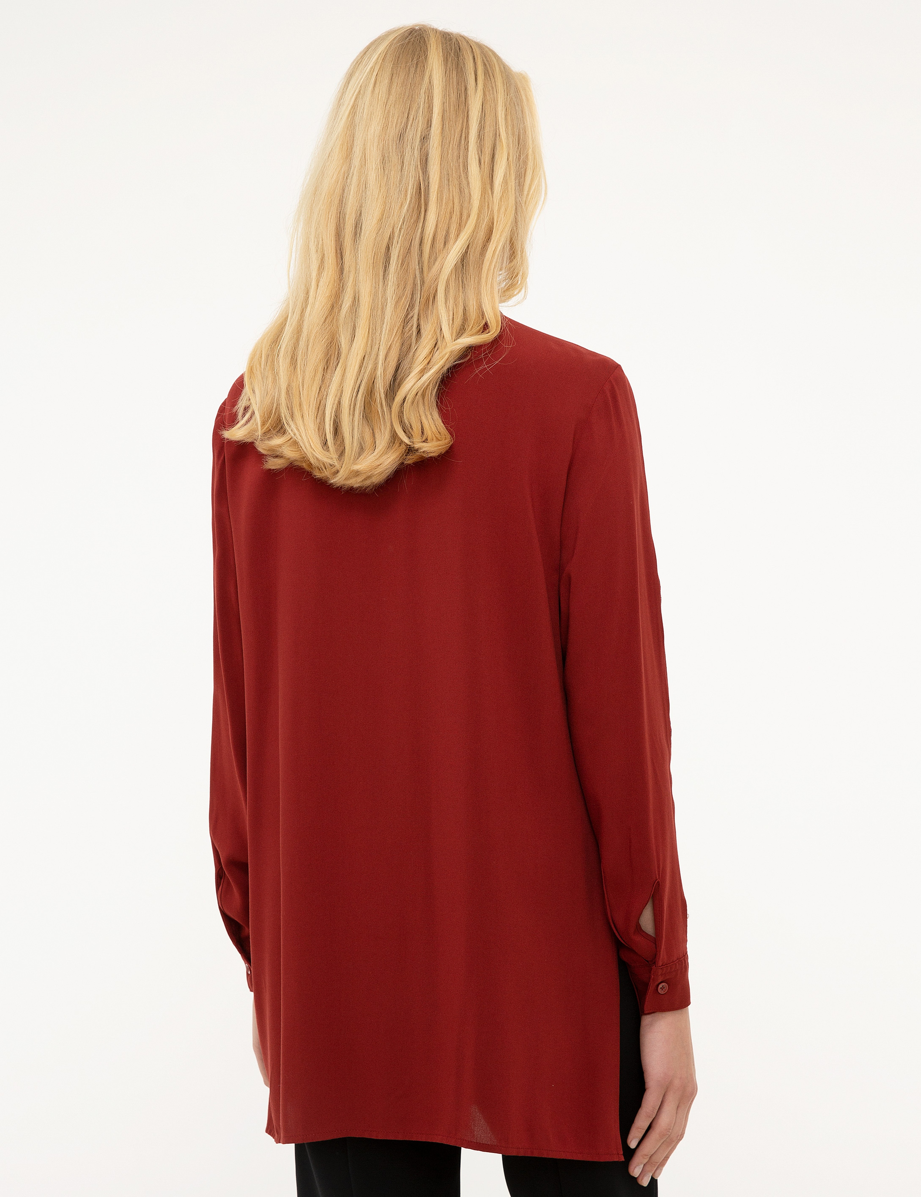 Bordo Comfort Fit Uzun Kollu Gömlek - Image 3
