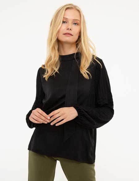 Siyah Regular Fit Bluz - 50207805003