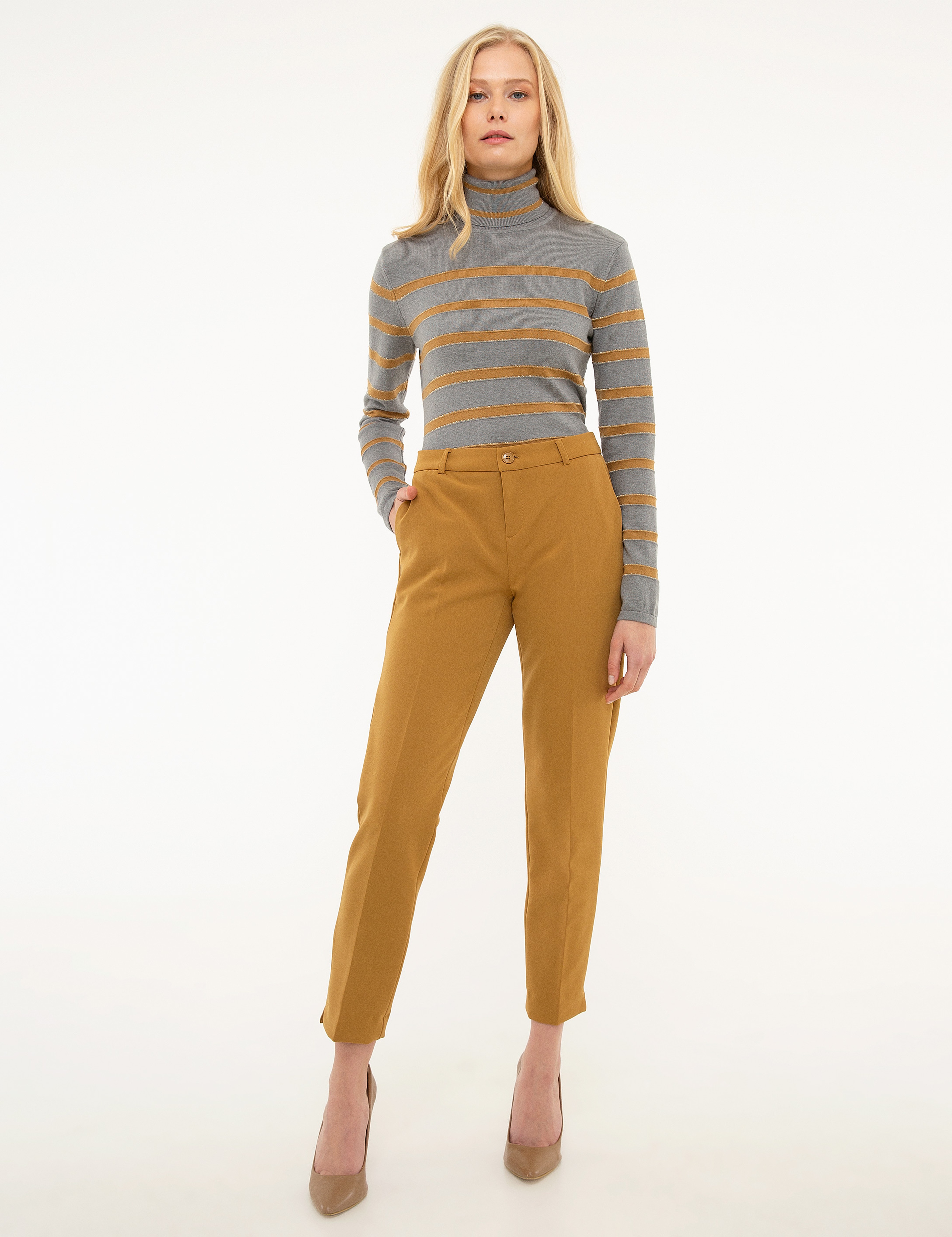 Camel Slim Fit Kumaş Pantolon - Image 1