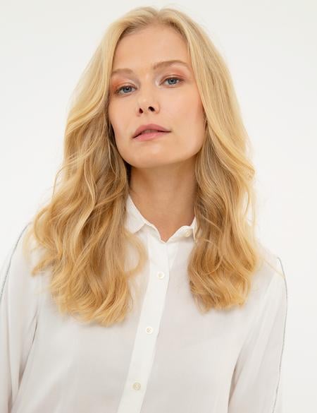 Ekru Comfort Fit Uzun Kollu Gömlek - 50207494104