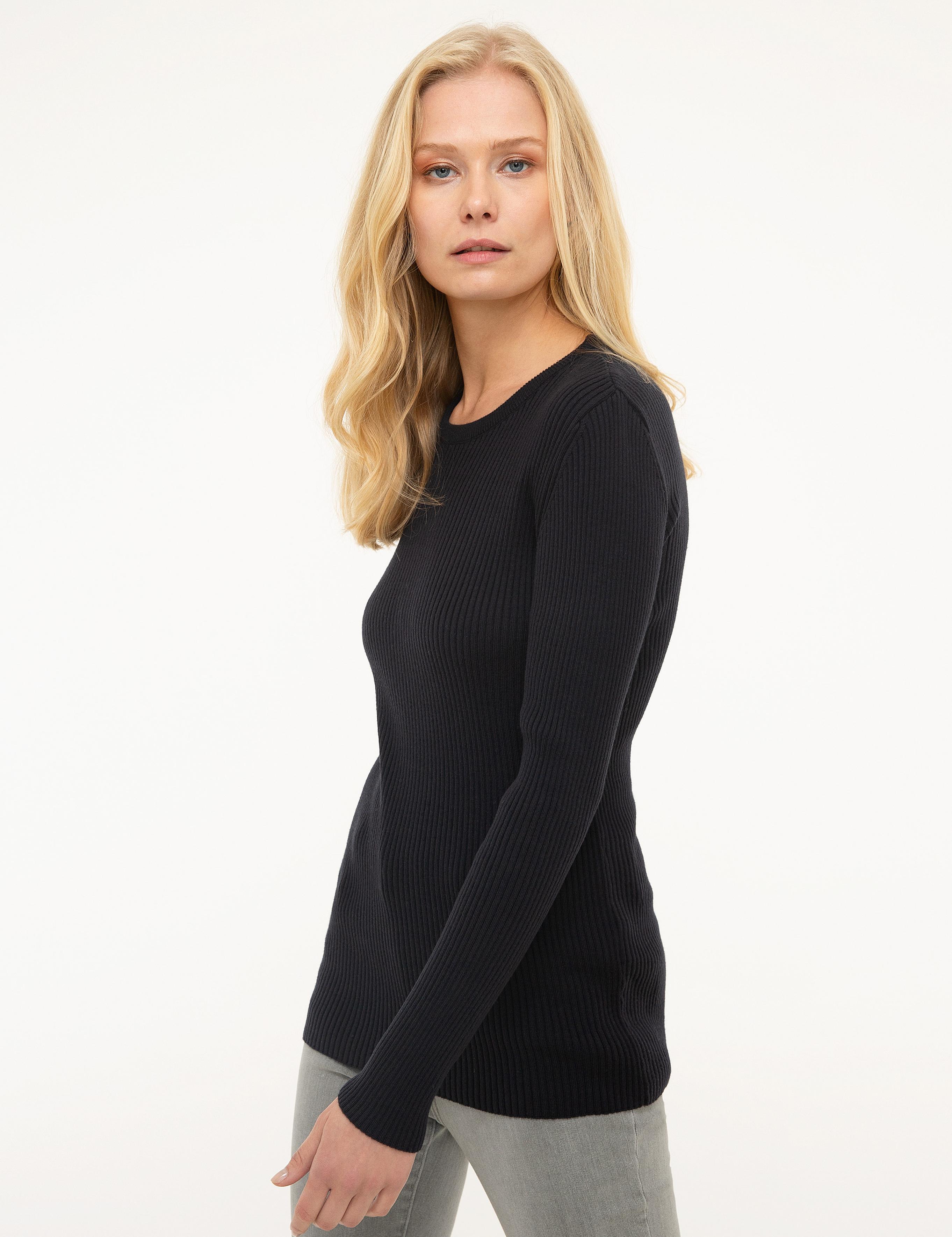 Lacivert Slim Fit Bisiklet Yaka Triko Kazak