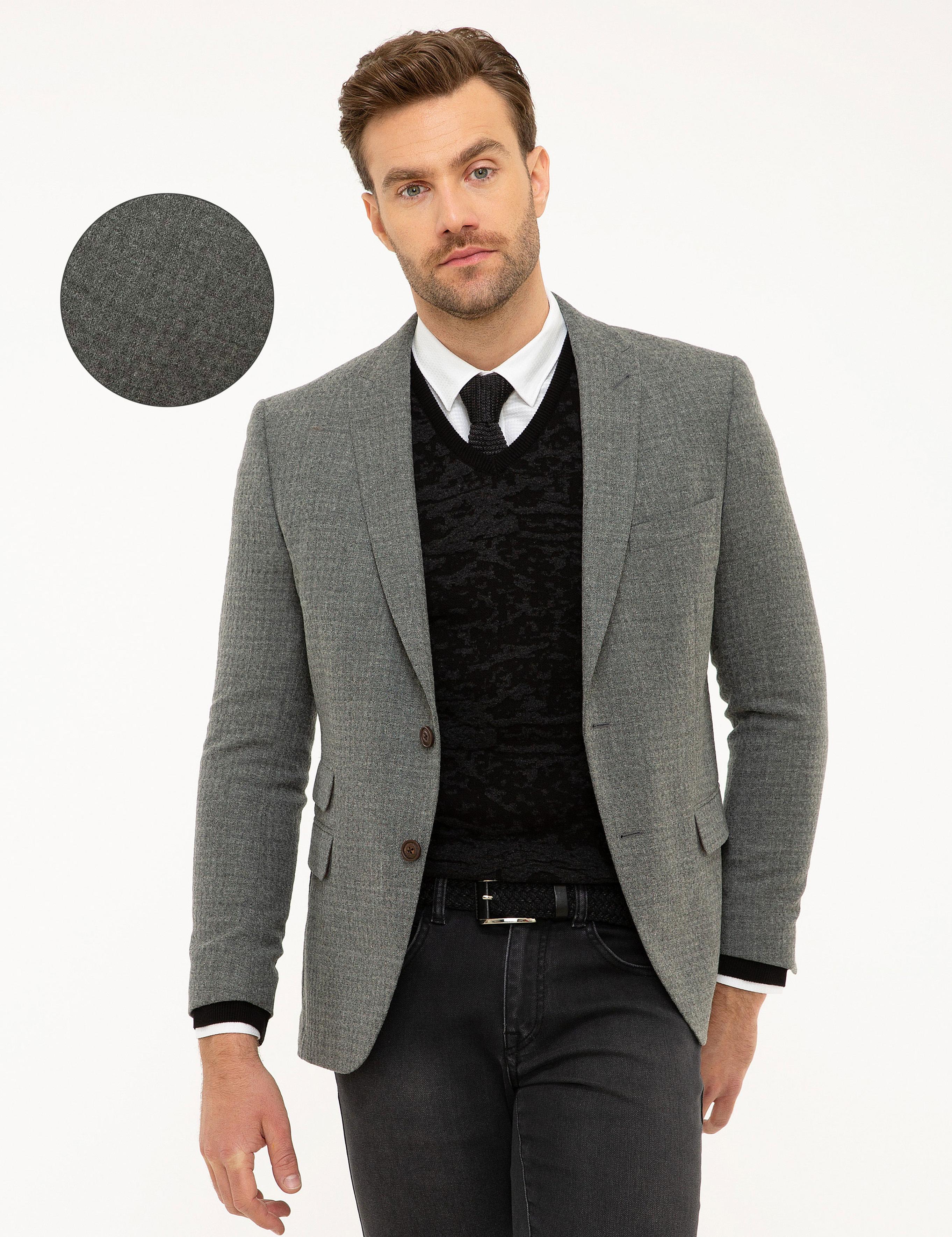 Gri Ekstra Slim Fit Ceket