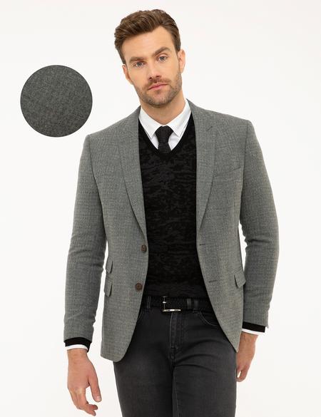Gri Ekstra Slim Fit Ceket - 50208602005