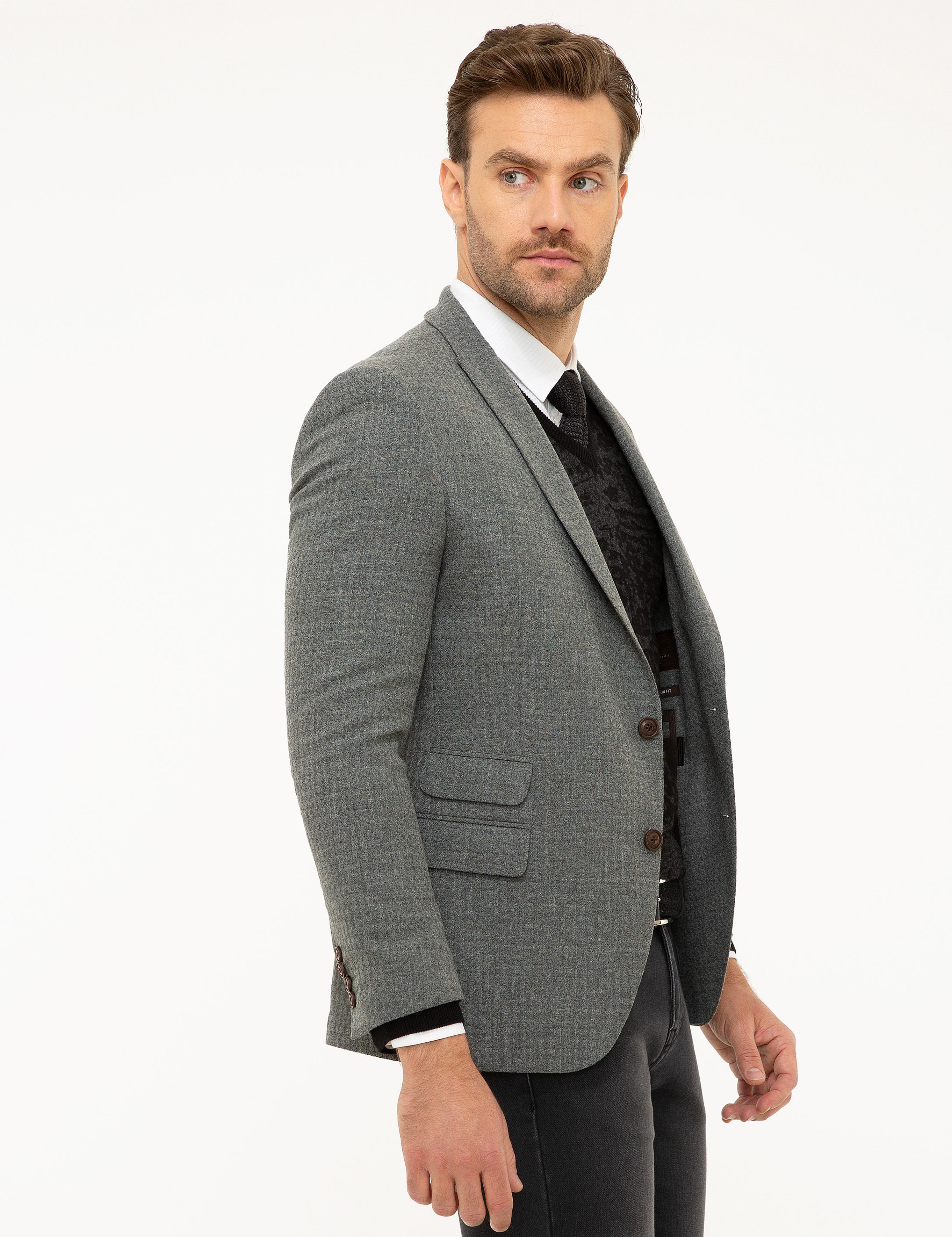 Gri Ekstra Slim Fit Ceket