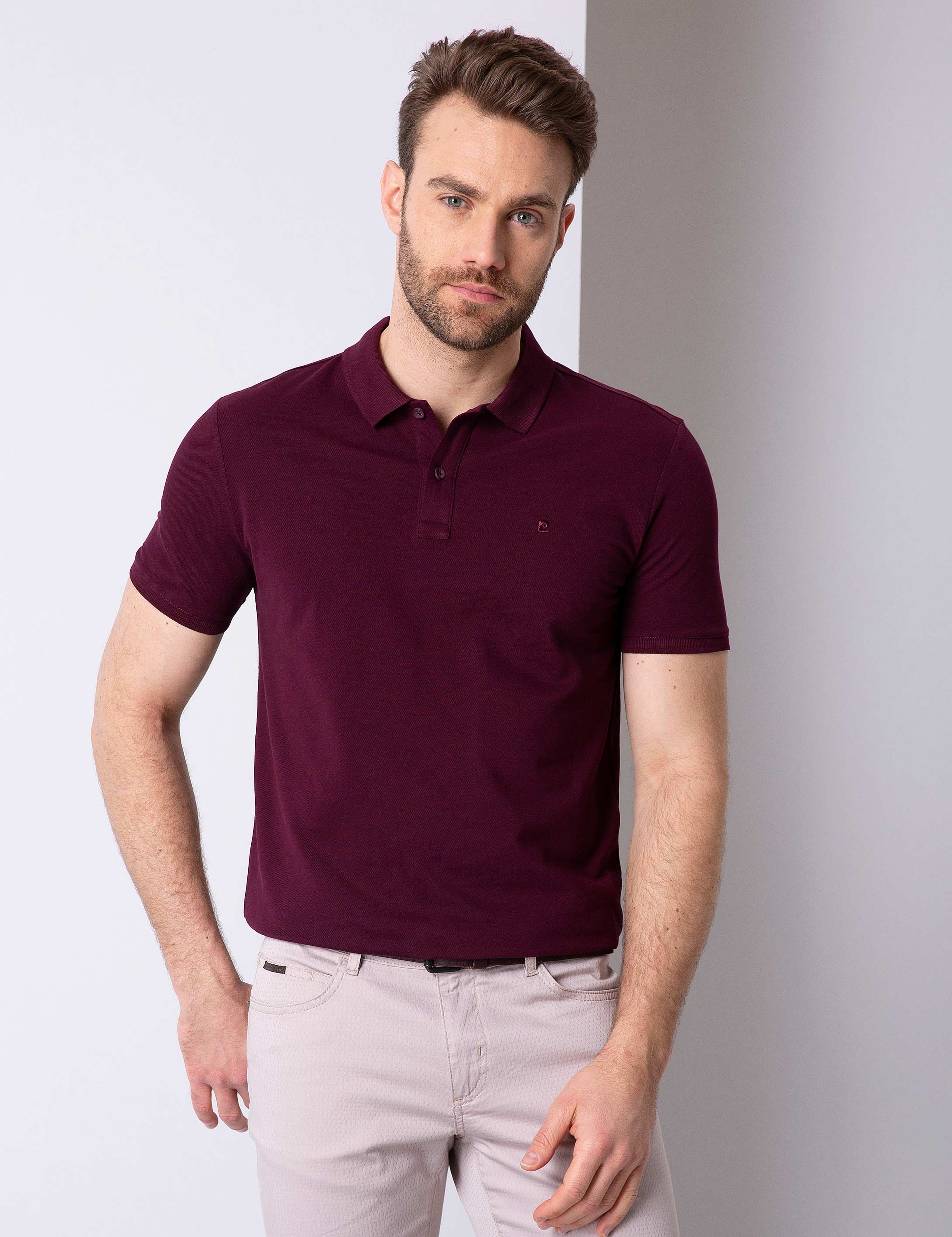 Bordo Slim Fit Basic Polo Yaka T-Shirt - Image 2