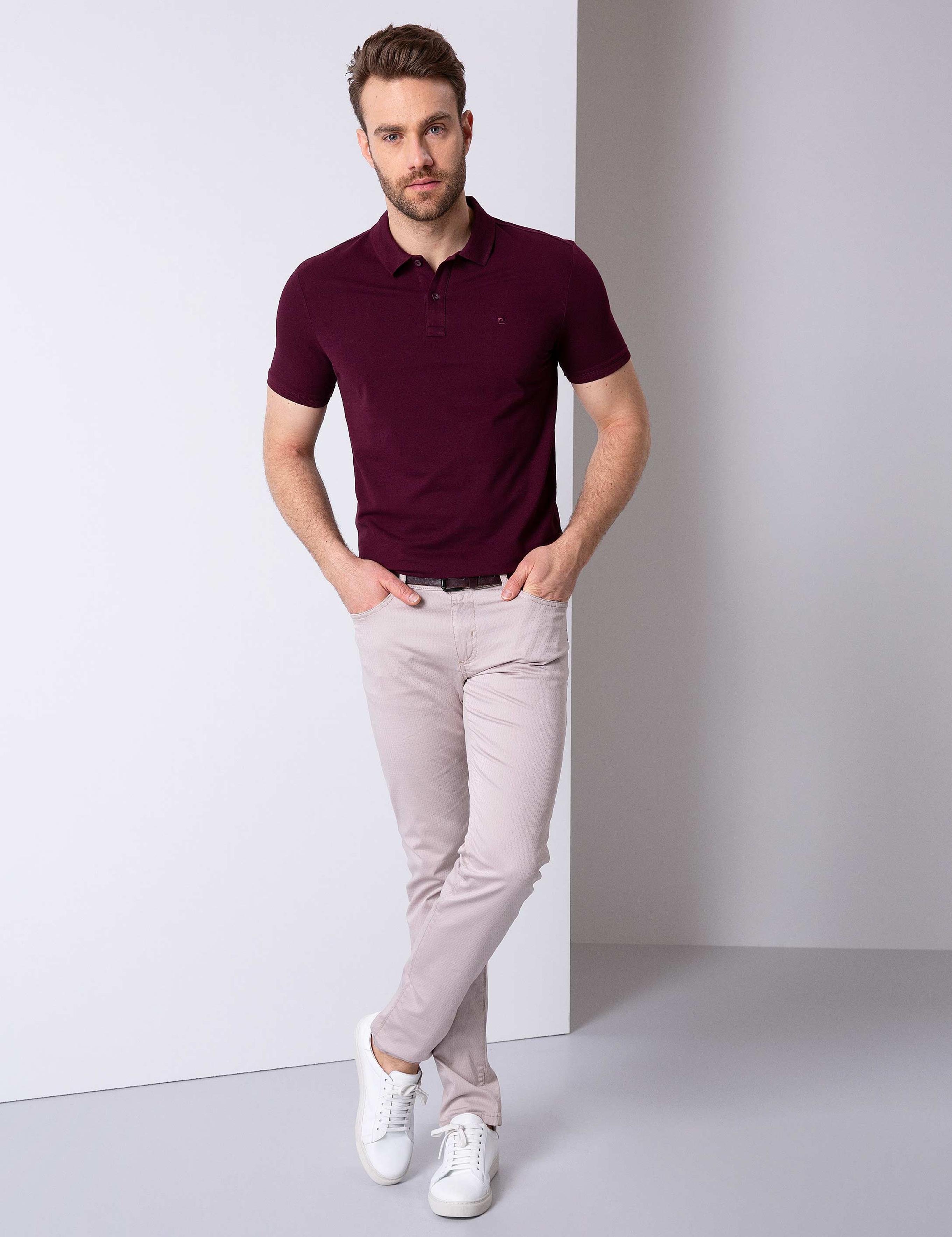 Bordo Slim Fit Basic Polo Yaka T-Shirt