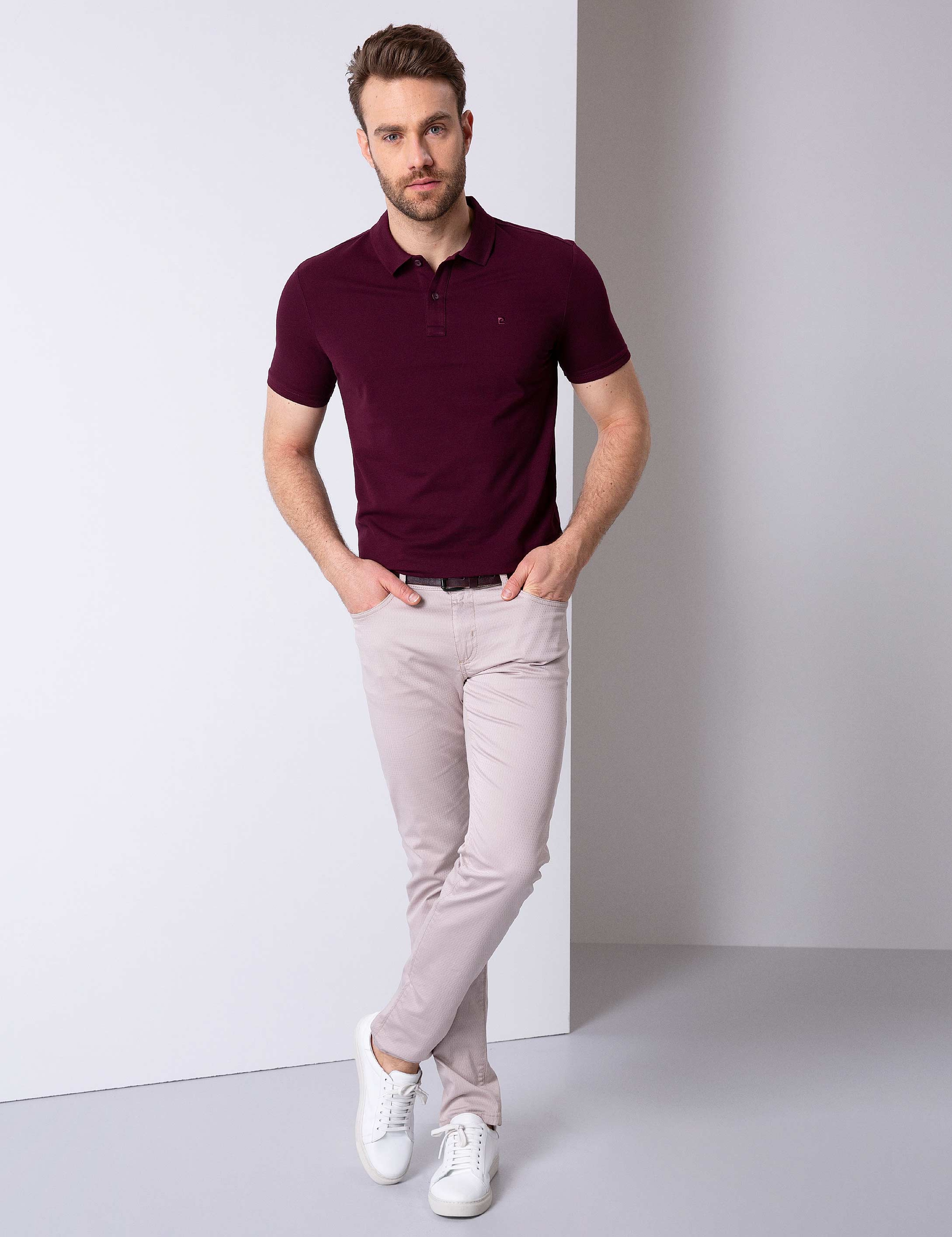 Bordo Slim Fit Basic Polo Yaka T-Shirt - Image 3
