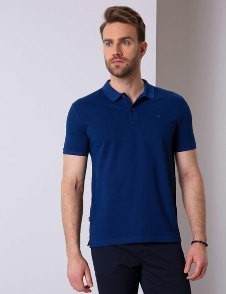 Lacivert Slim Fit Polo Yaka Basic T-Shirt - 50199338039