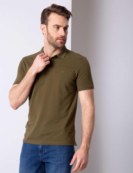 Haki Slim Fit Basic Polo Yaka T-Shirt - 50199338098