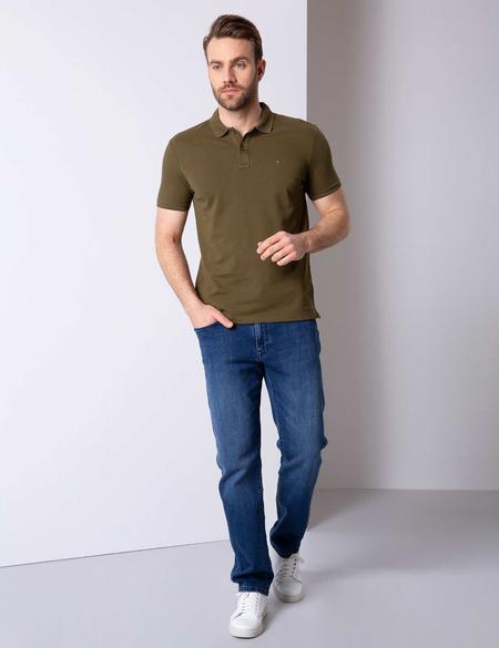 Haki Slim Fit Basic Polo Yaka T-Shirt - 50199338098