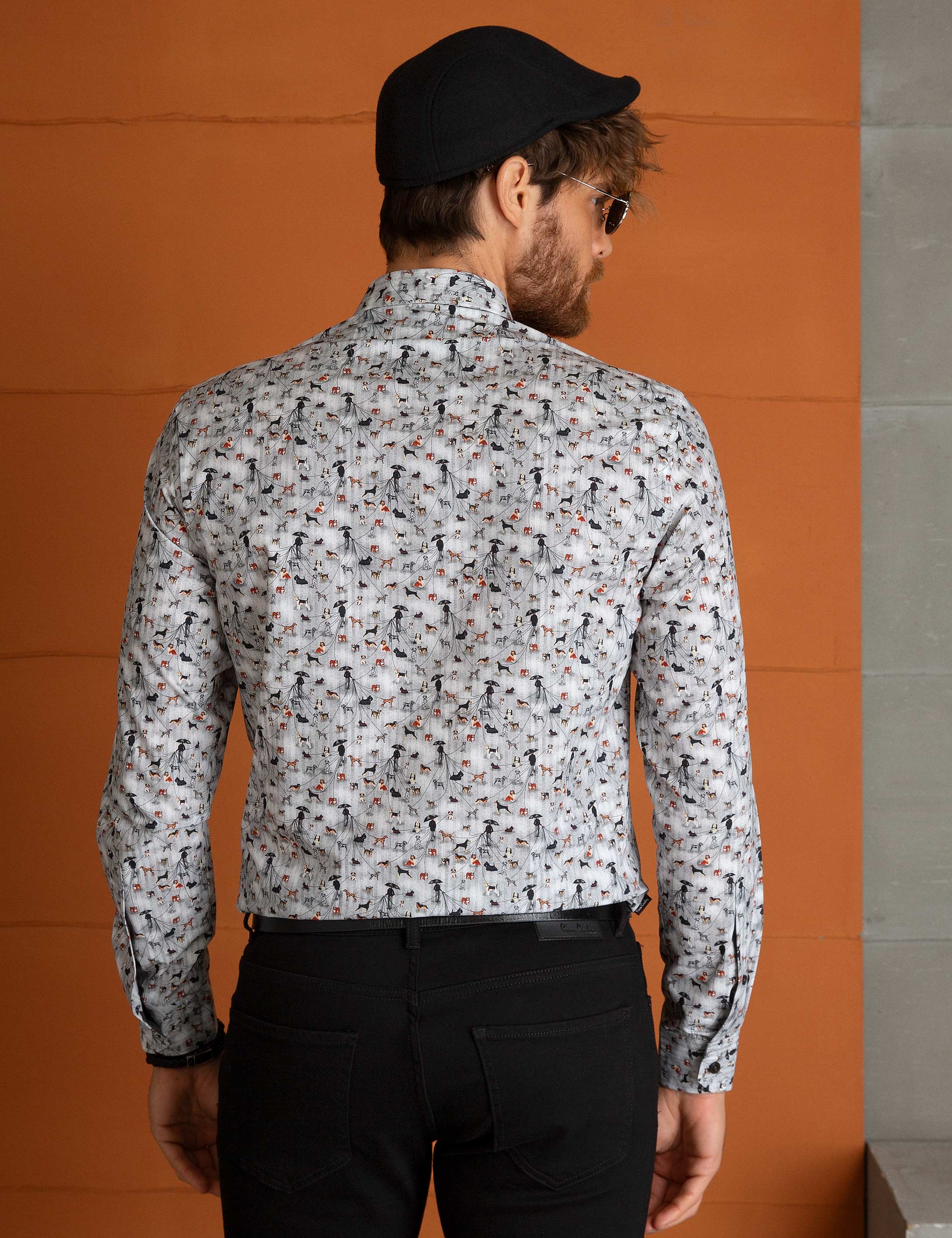 Gri Slim Fit Gömlek - Image 3