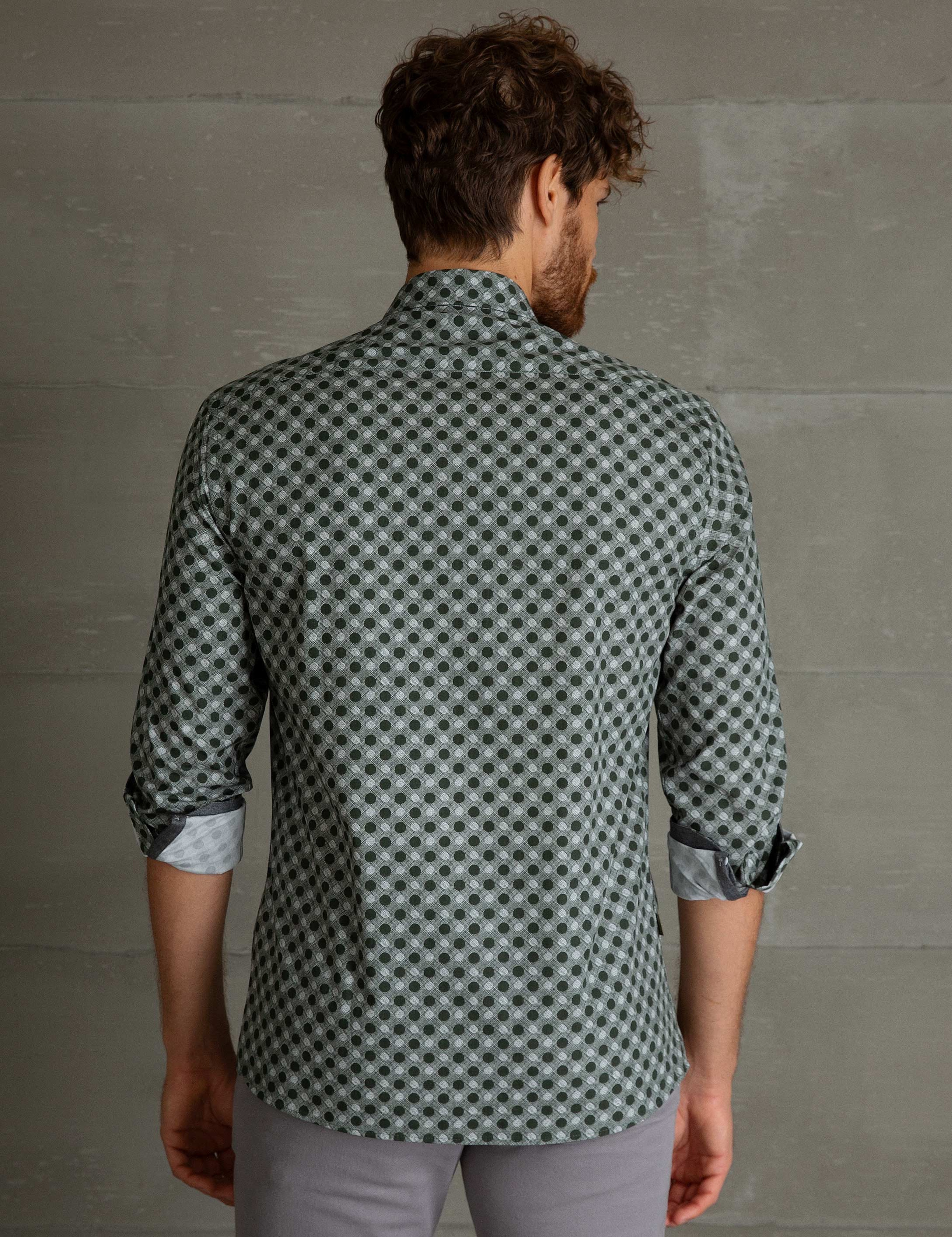 Yeşil Slim Fit Gömlek - Image 3