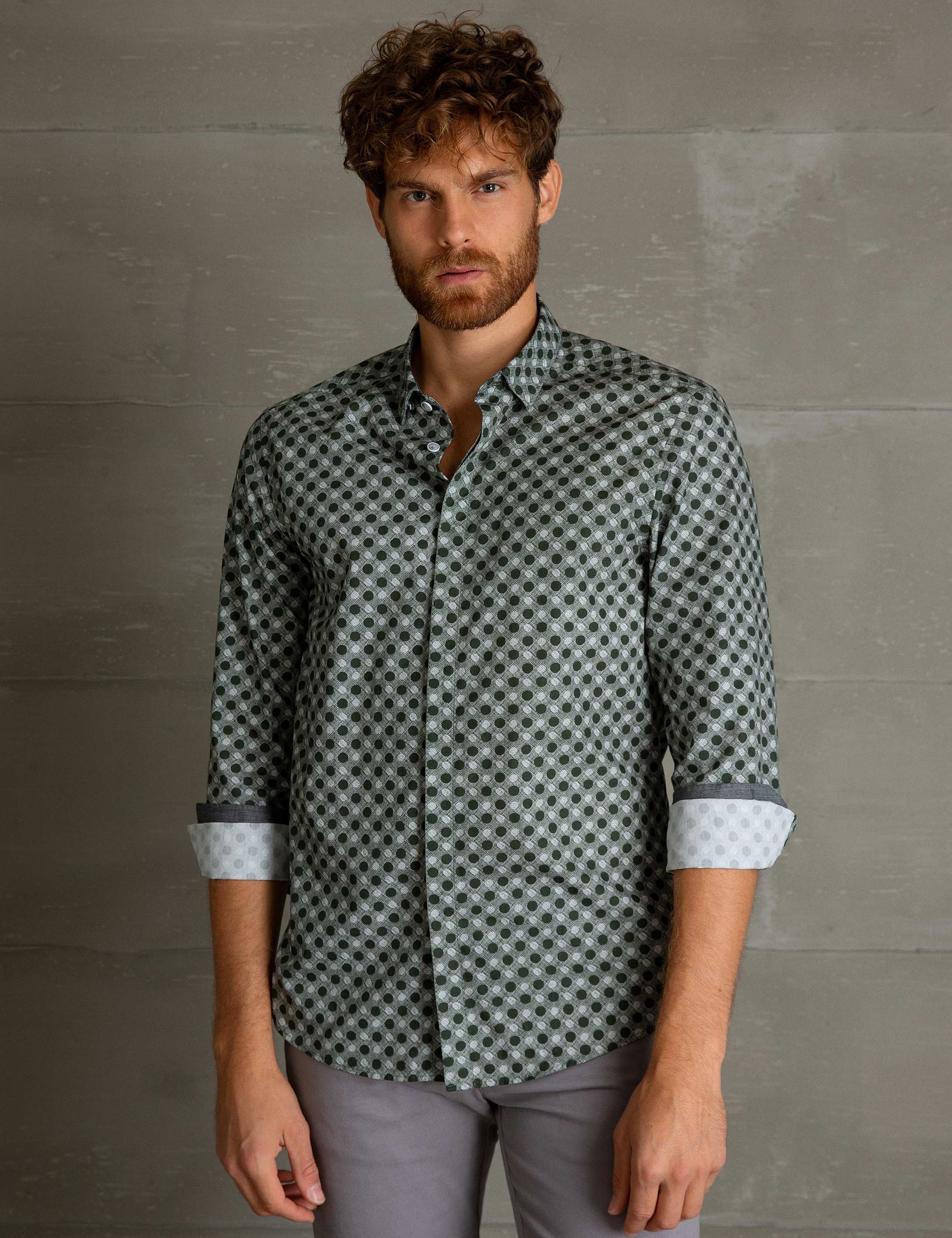 Yeşil Slim Fit Gömlek - Image 2