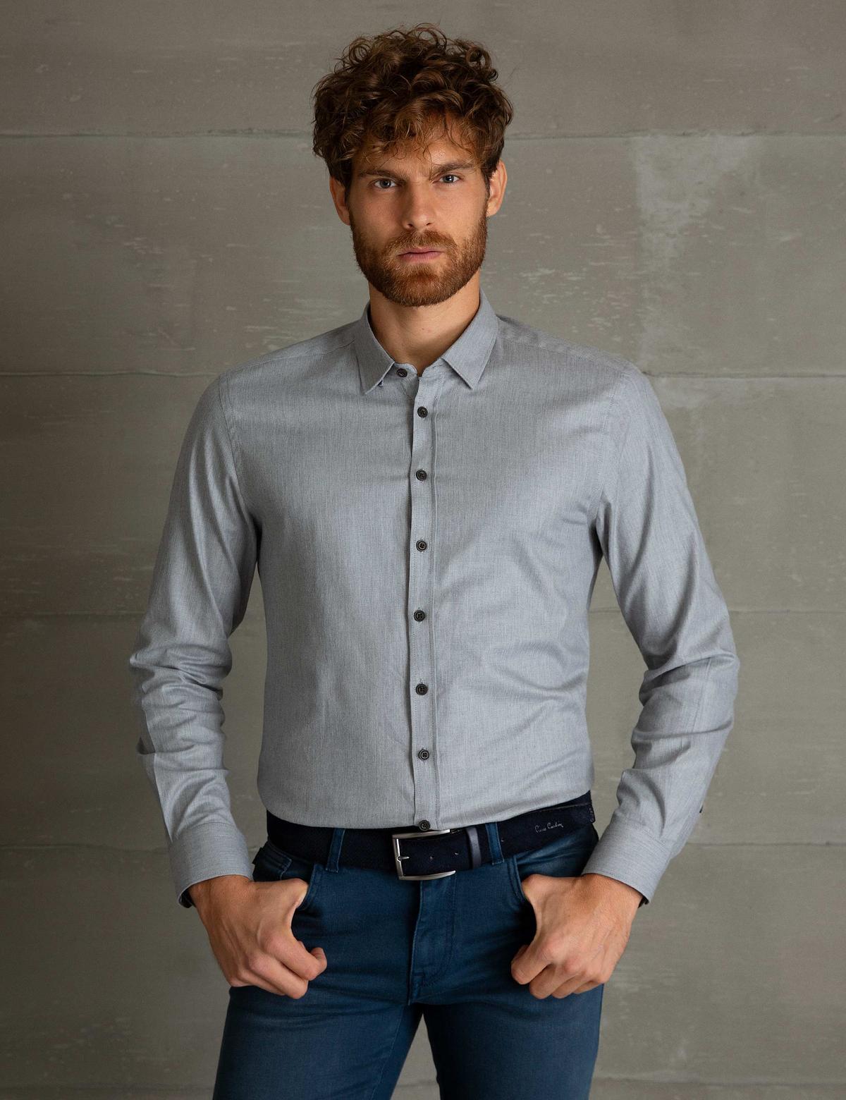 Gri Slim Fit Gömlek - 50193544001