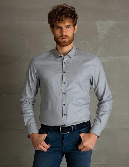Gri Slim Fit Gömlek - 50193544001